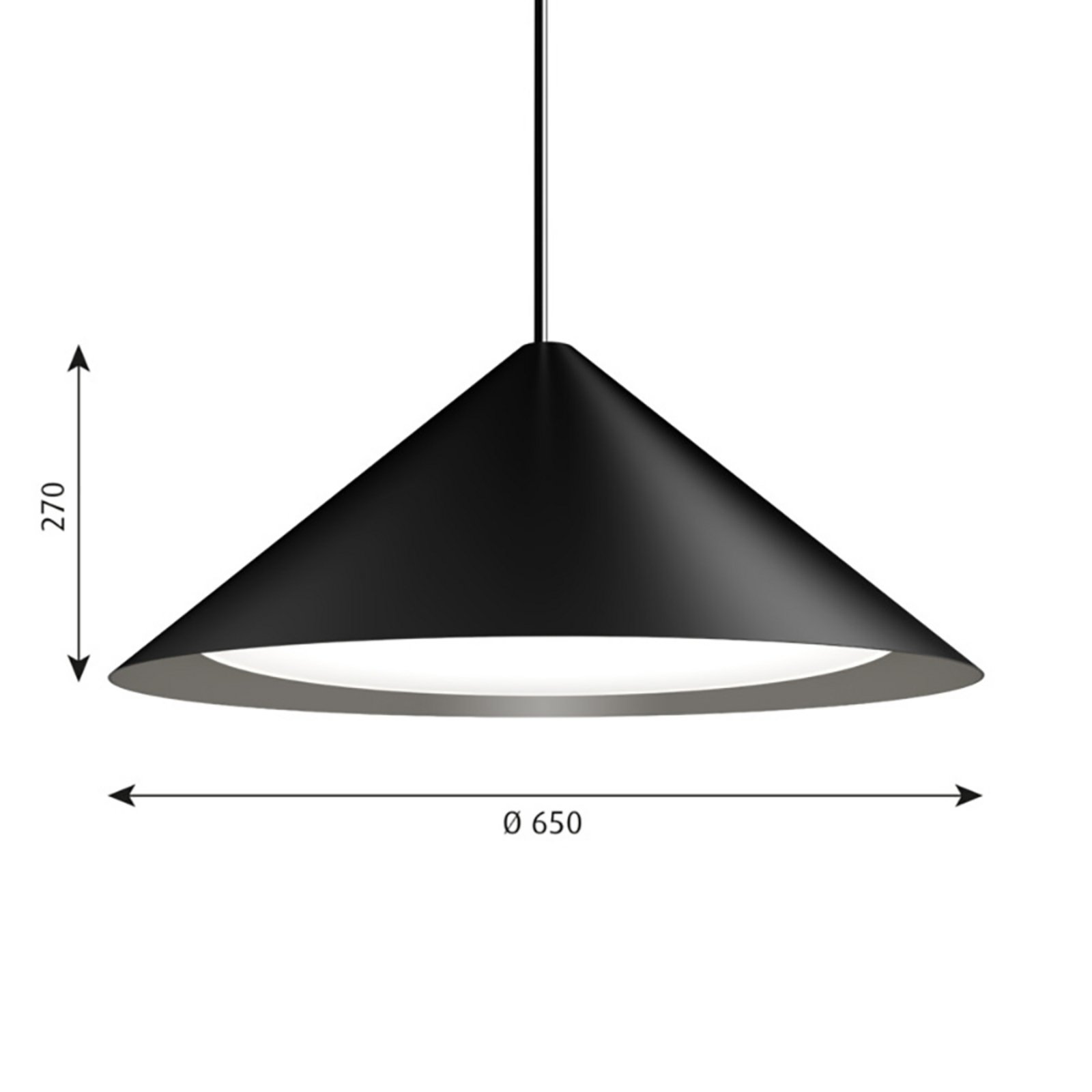 Keglen 650 LED Lustră Pendul Black - Louis Poulsen