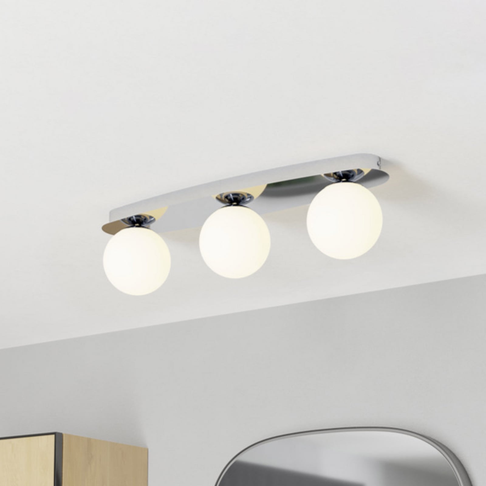 Candeeiro de teto EGLO CASTROVIDO, cromado, 58 cm, 3 lâmpadas, IP44, G9-LED