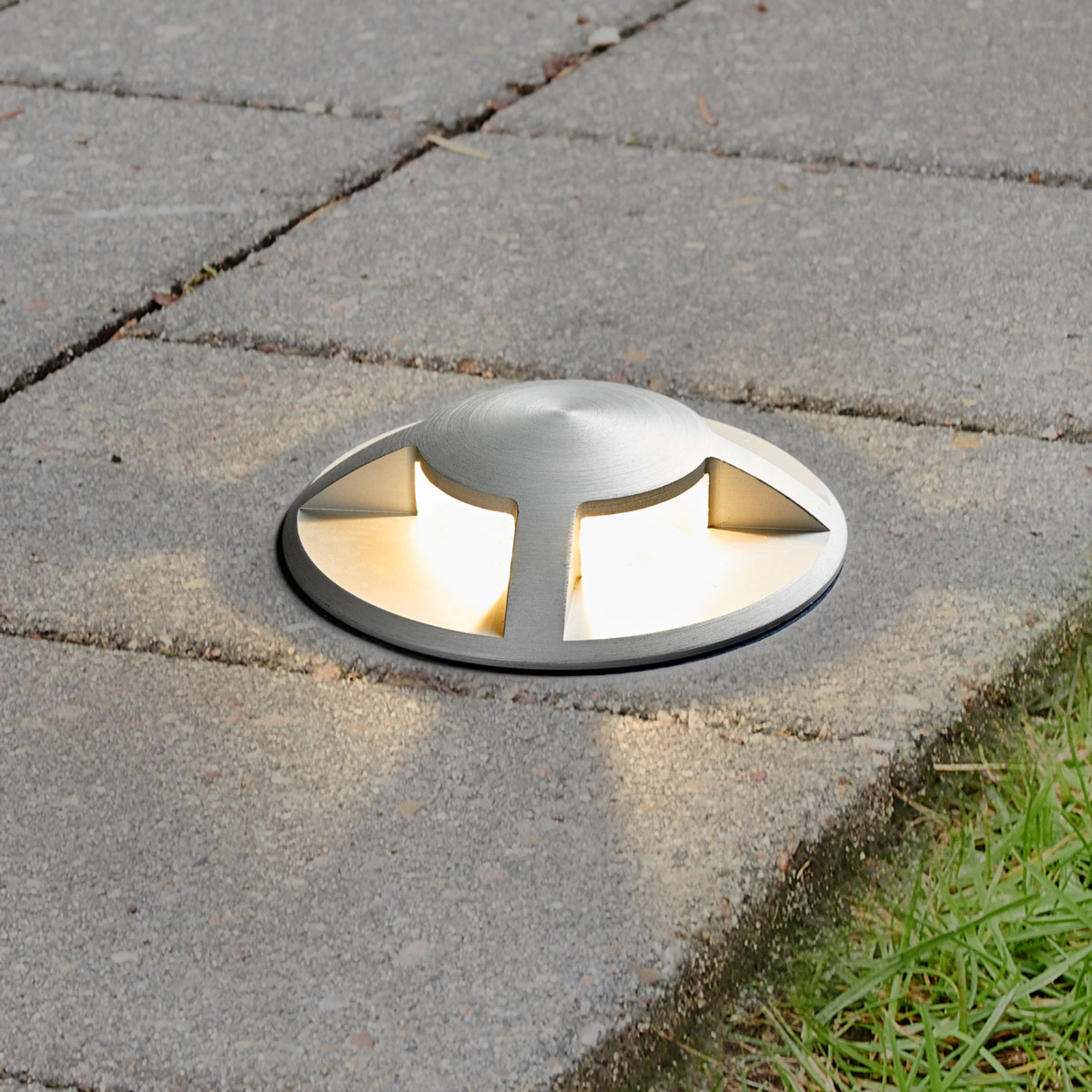 Lucande Anina LED recessed floor light, aluminium, aluminium, glass, 3 W, energy efficiency: A+, H: 9.5 cm