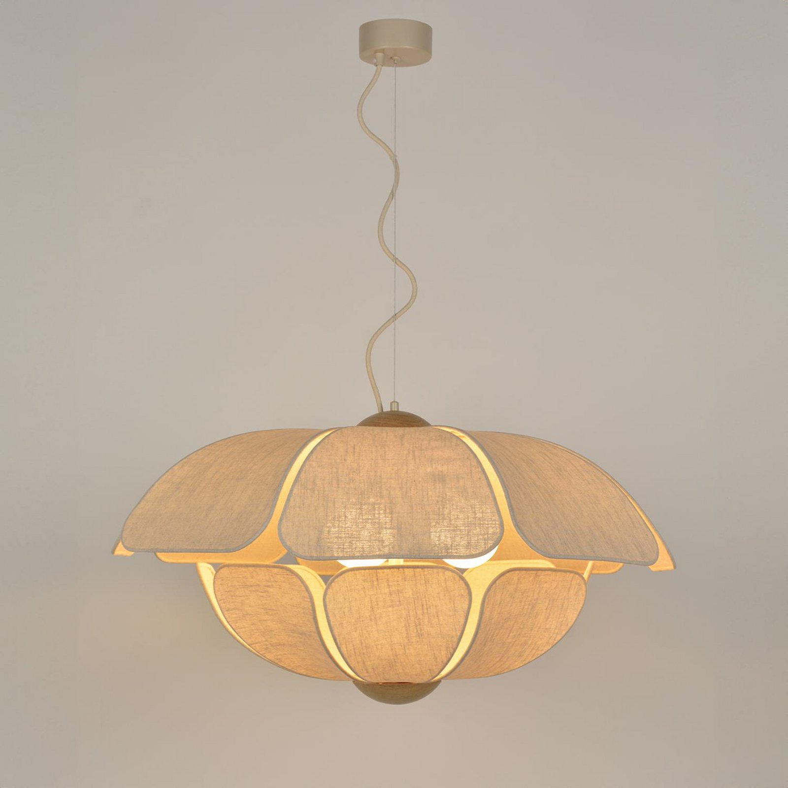 MARKET SET riputatav lamp Coquillage, 70 cm kreemikas, lina