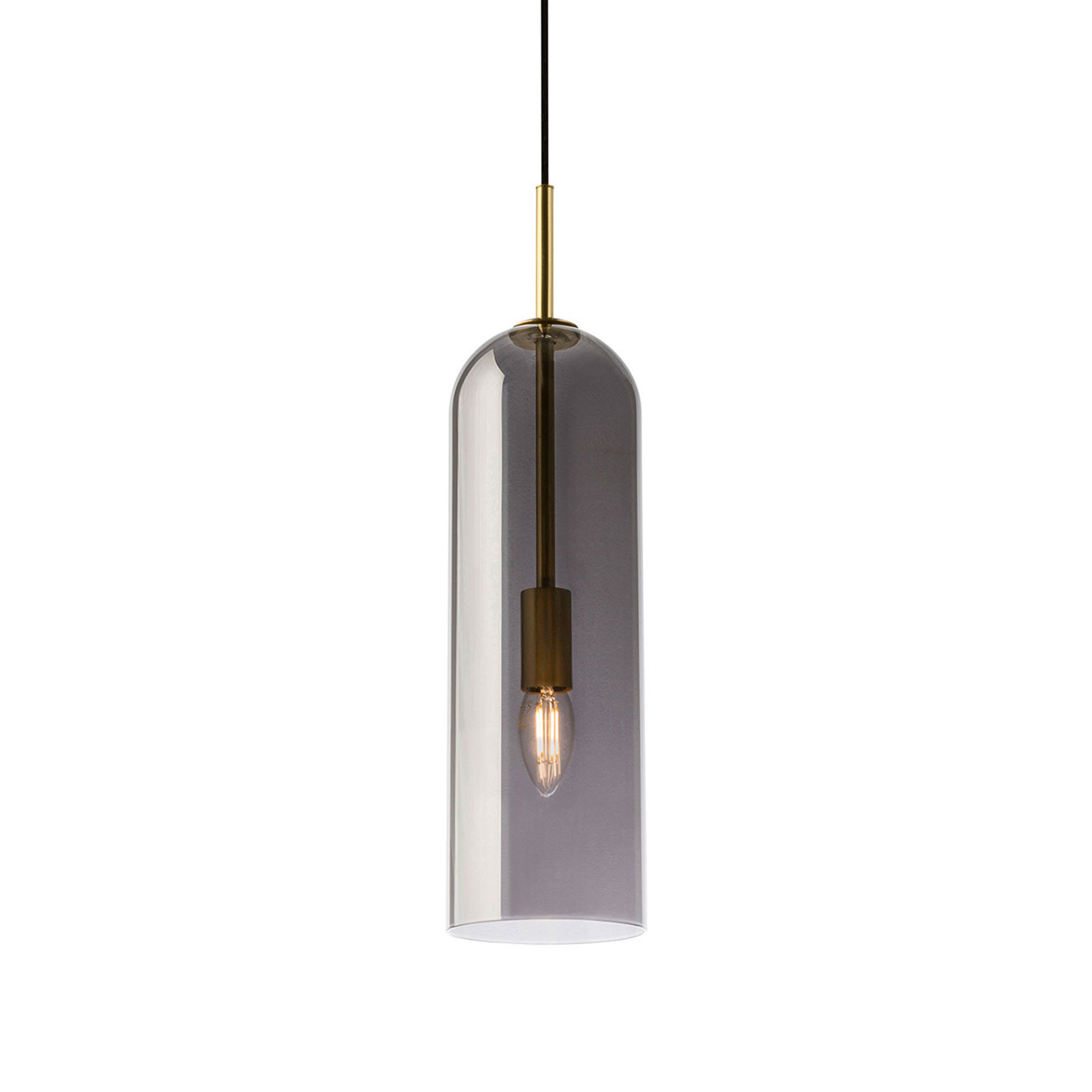 LEDS-C4 Glam hänglampa, rökglas, höjd 31 cm