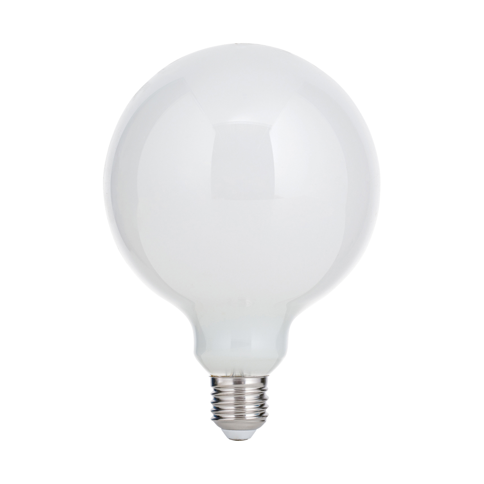 LED stiklinė lempa E27 9W G125 2700K opalinė, reguliuojama šviesa