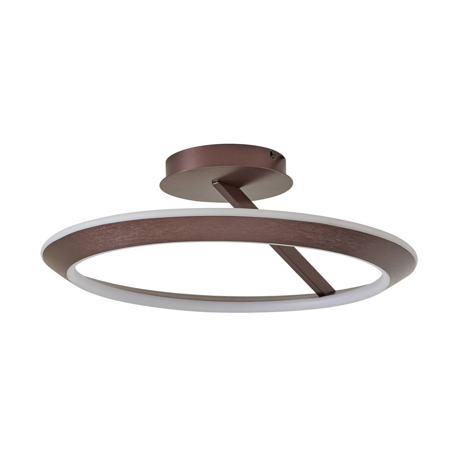 Lucande LED-Deckenleuchte Eldra, kaffeebraun, Ø 55 cm, CCT