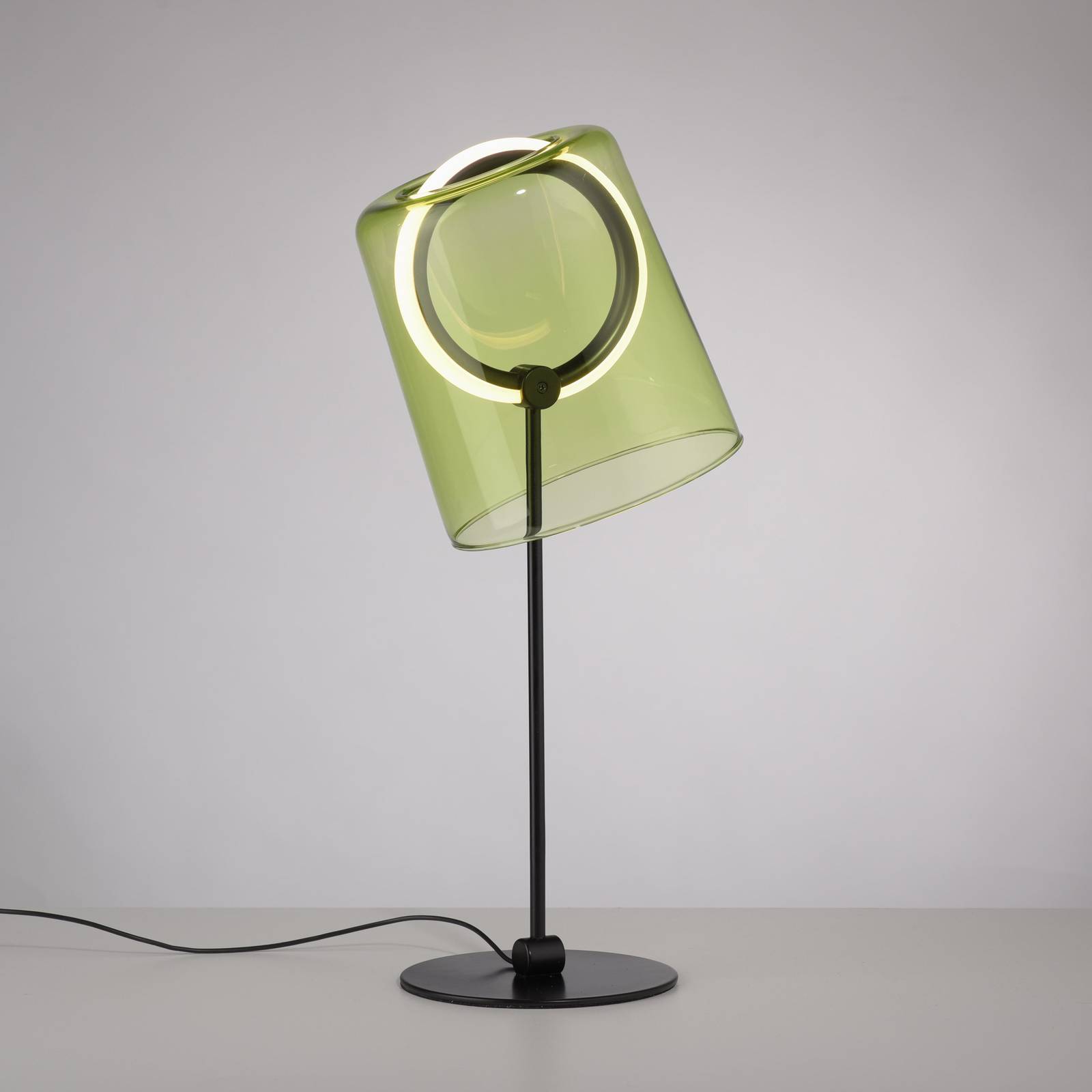 Paul Neuhaus lampa stołowa LED Zula, zielona, wysokość 42 cm