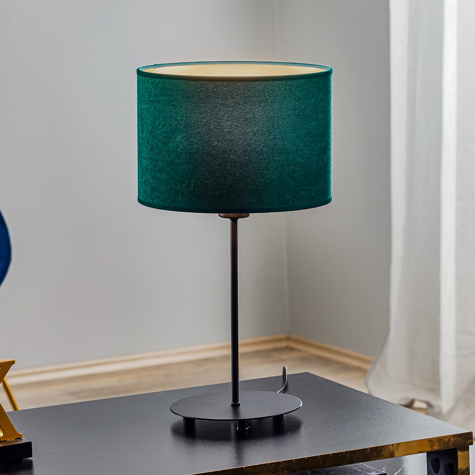 Lampe de table Golden Roller h 50 cm vert/doré