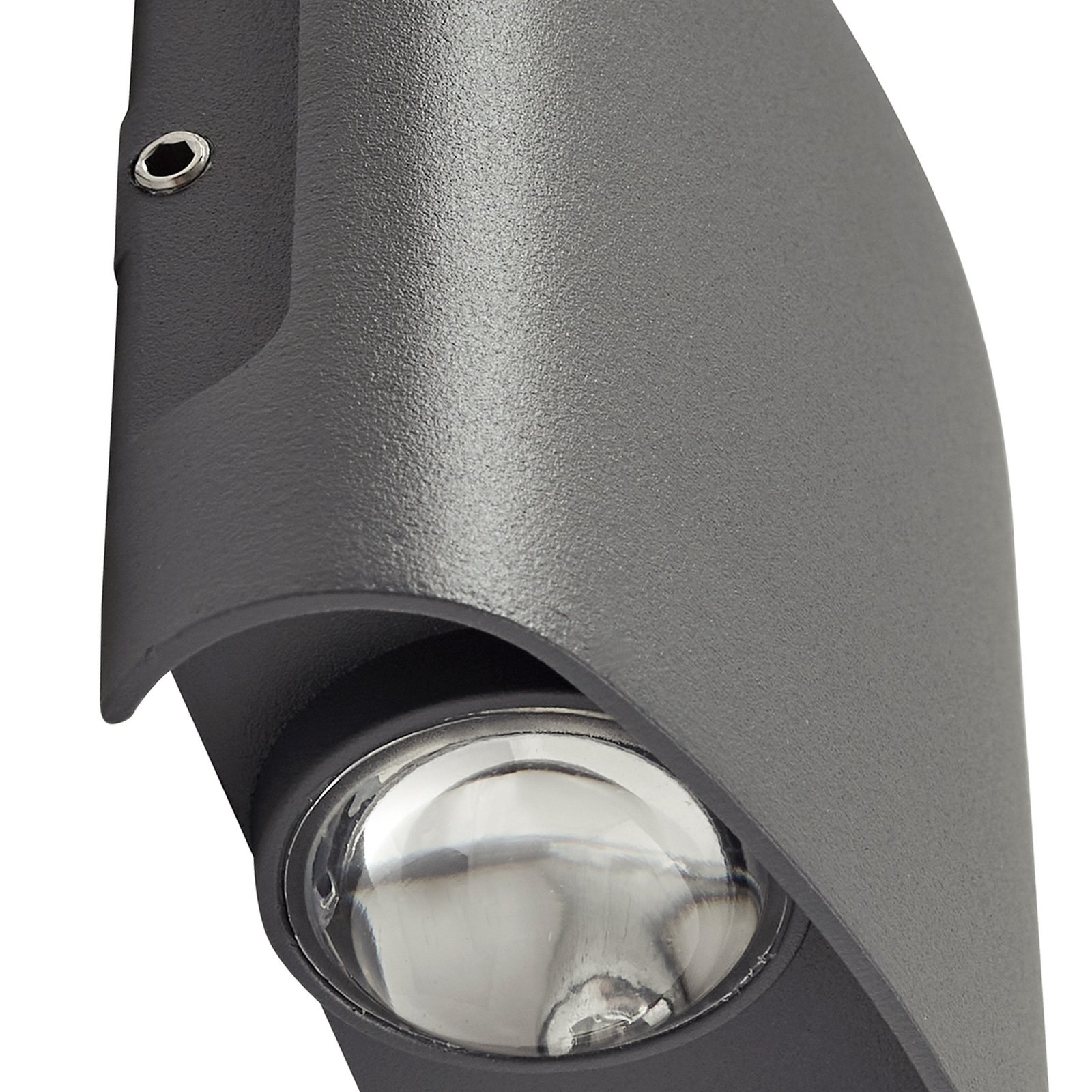 Lindby LED buitenwandlamp Ithan, 2-lamps, grijs, aluminium