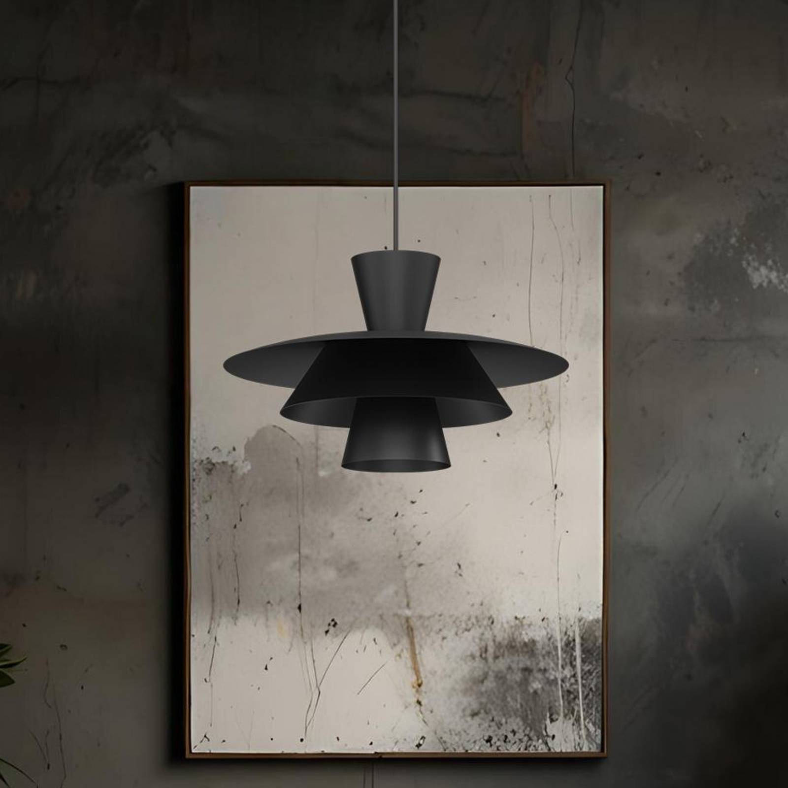 Hängeleuchte Plato, schwarz, Metall, Ø 38 cm, E27 günstig online kaufen
