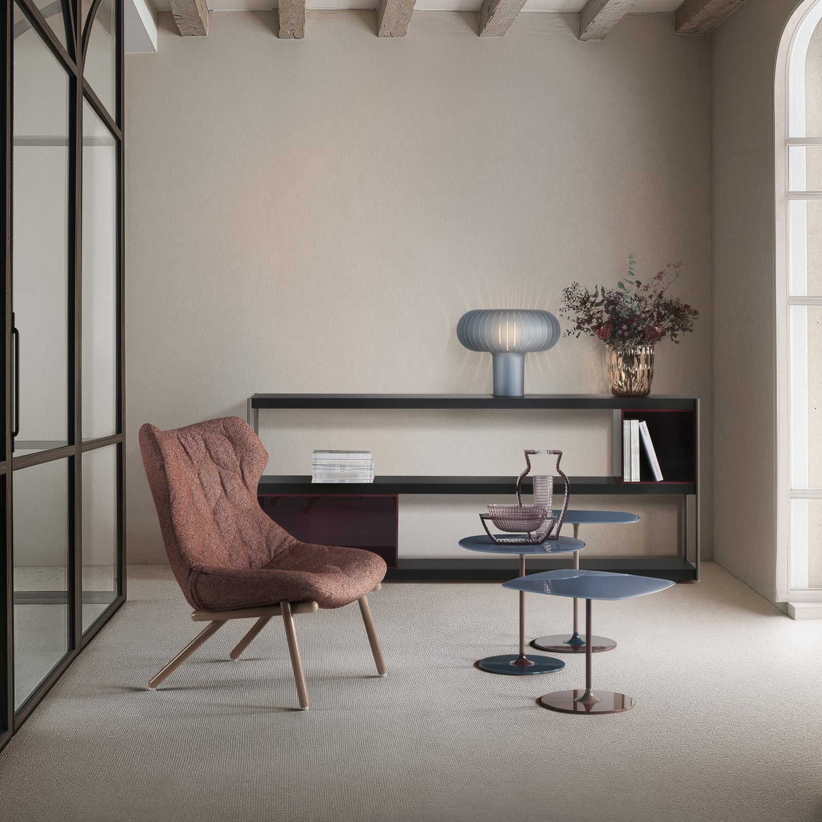 Kartell galda lampa Teresa Frozen, debeszils, dimmerējama, E27