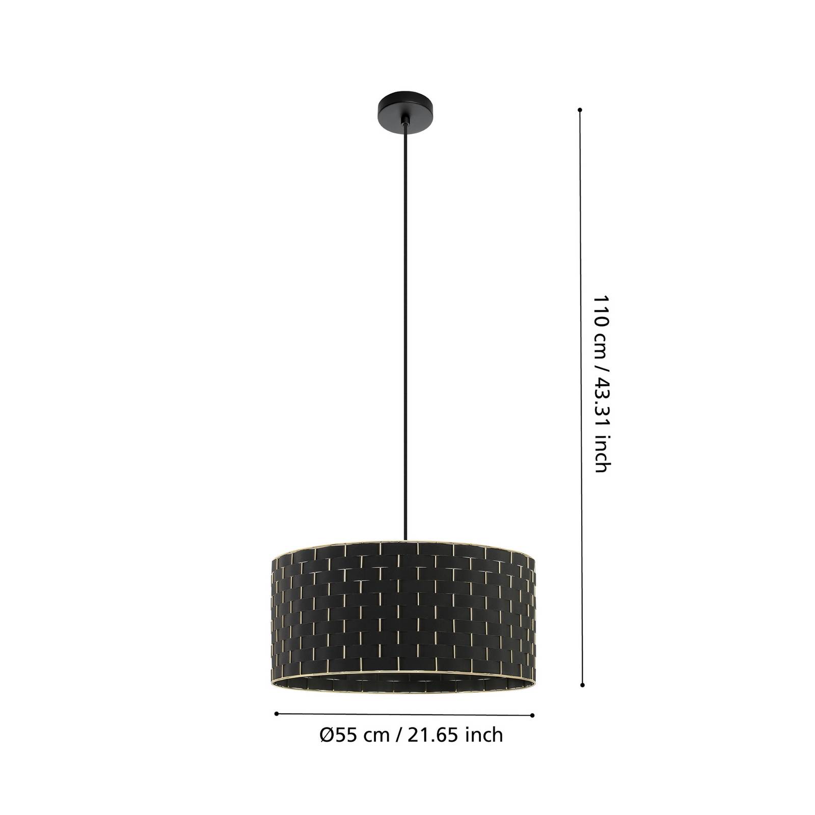 Lampa wisząca Marasales wykonana z tkaniny, Ø 55 cm