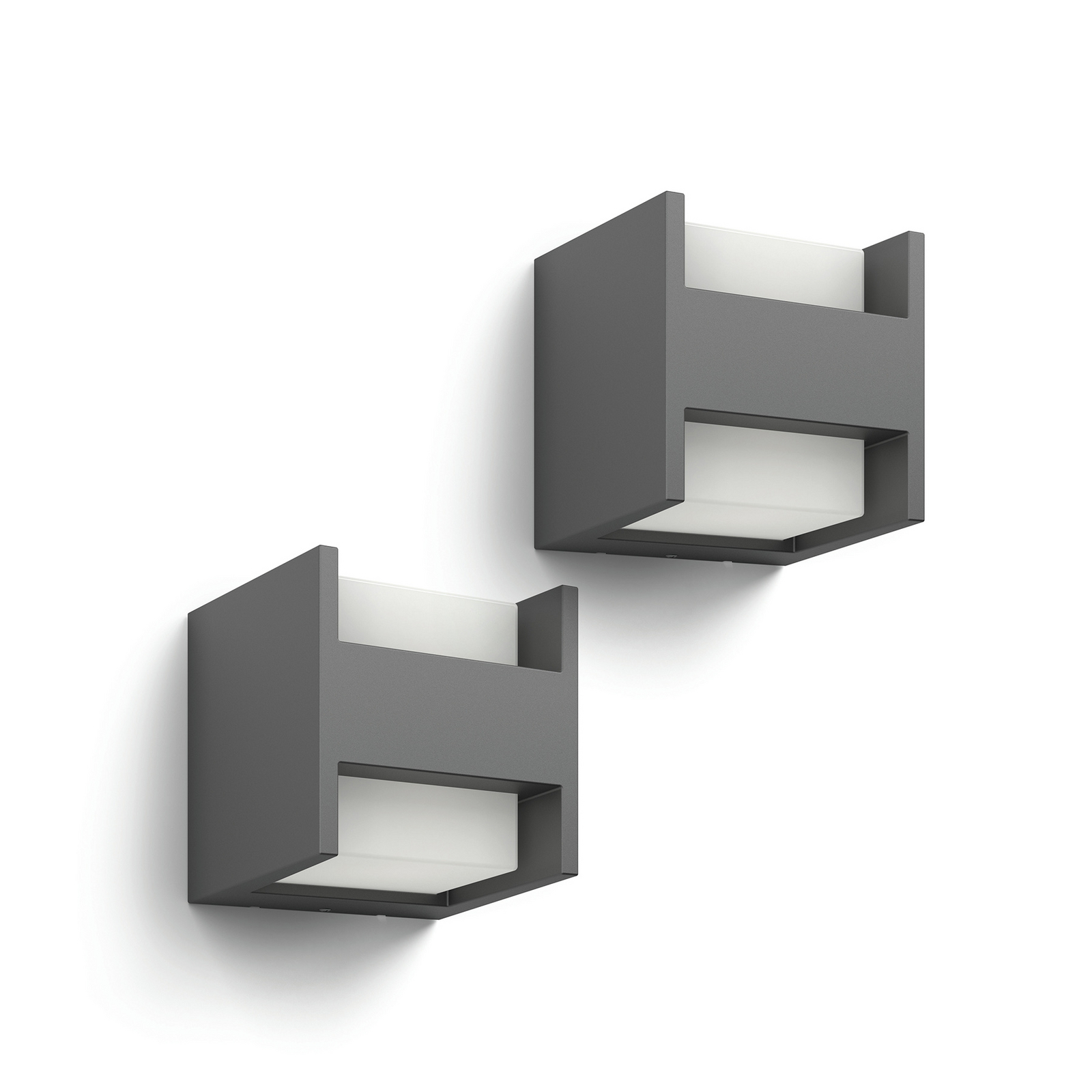 Philips LED лампа за външна стена Arbour, 2-крила, 2 бр. в опаковка, 2700 K