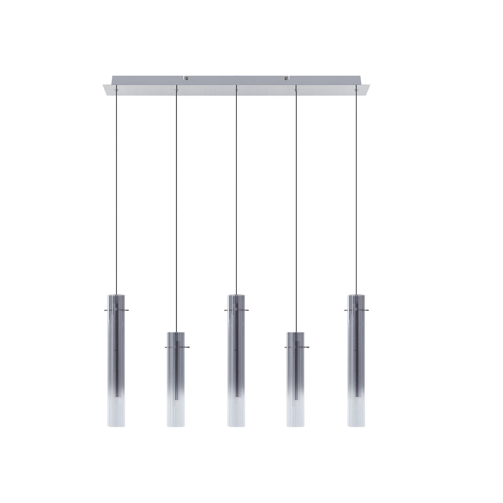 Lucande LED plafondlamp Korvitha, 5-lamps, grijs, glas