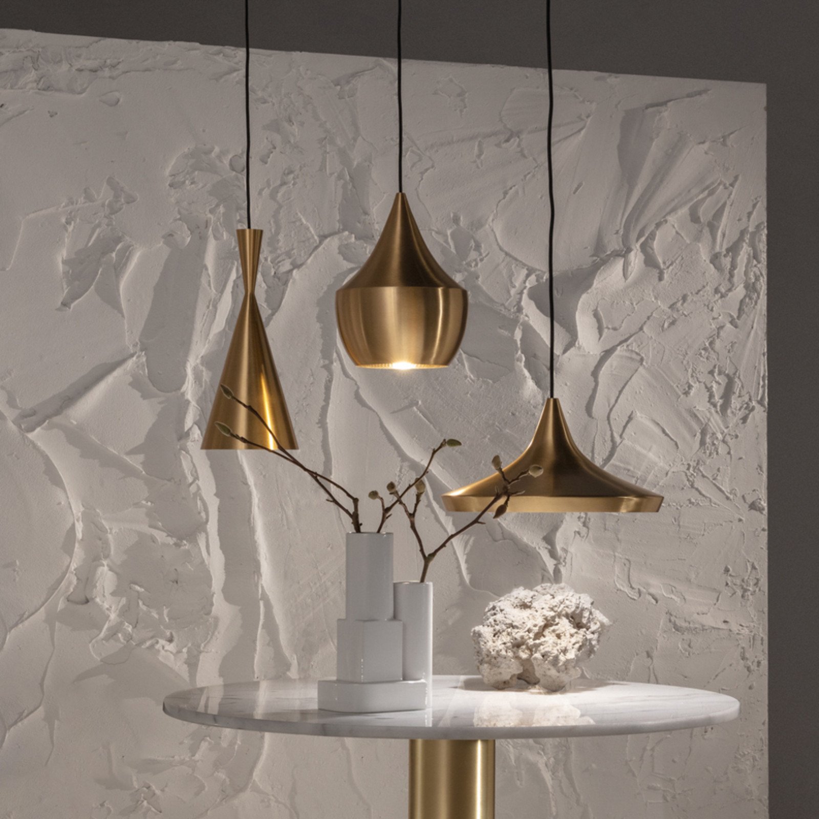 Tom Dixon Beat Trio Round pendul 3 becuri alamă - Camera de zi / sufragerie - design - Metal