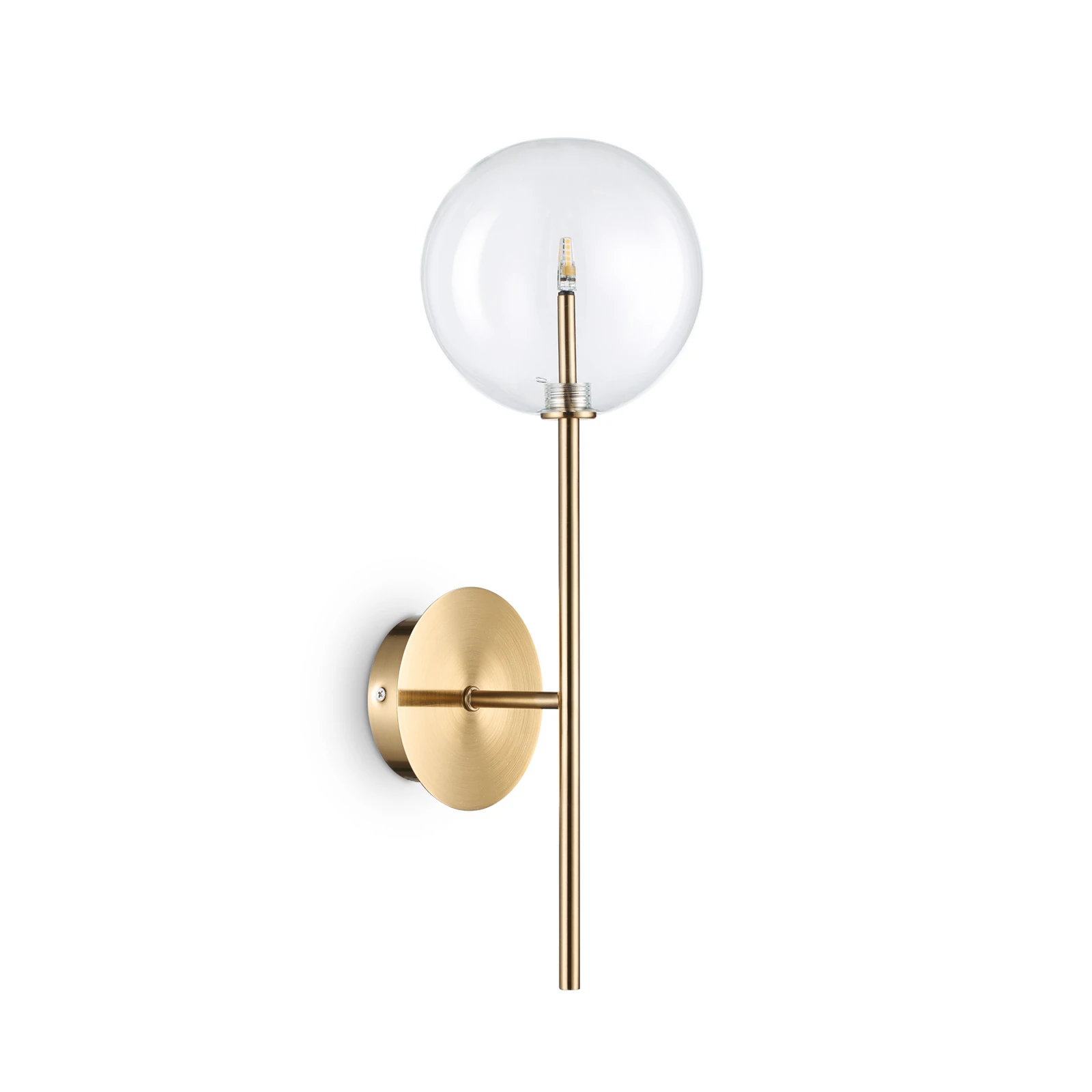 IDEAL LUX sieninis šviestuvas „Equinoxe“, varis/skaidrus, aukštis 45 cm