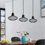 Lindby Justinos pendant light, 3-bulb, black