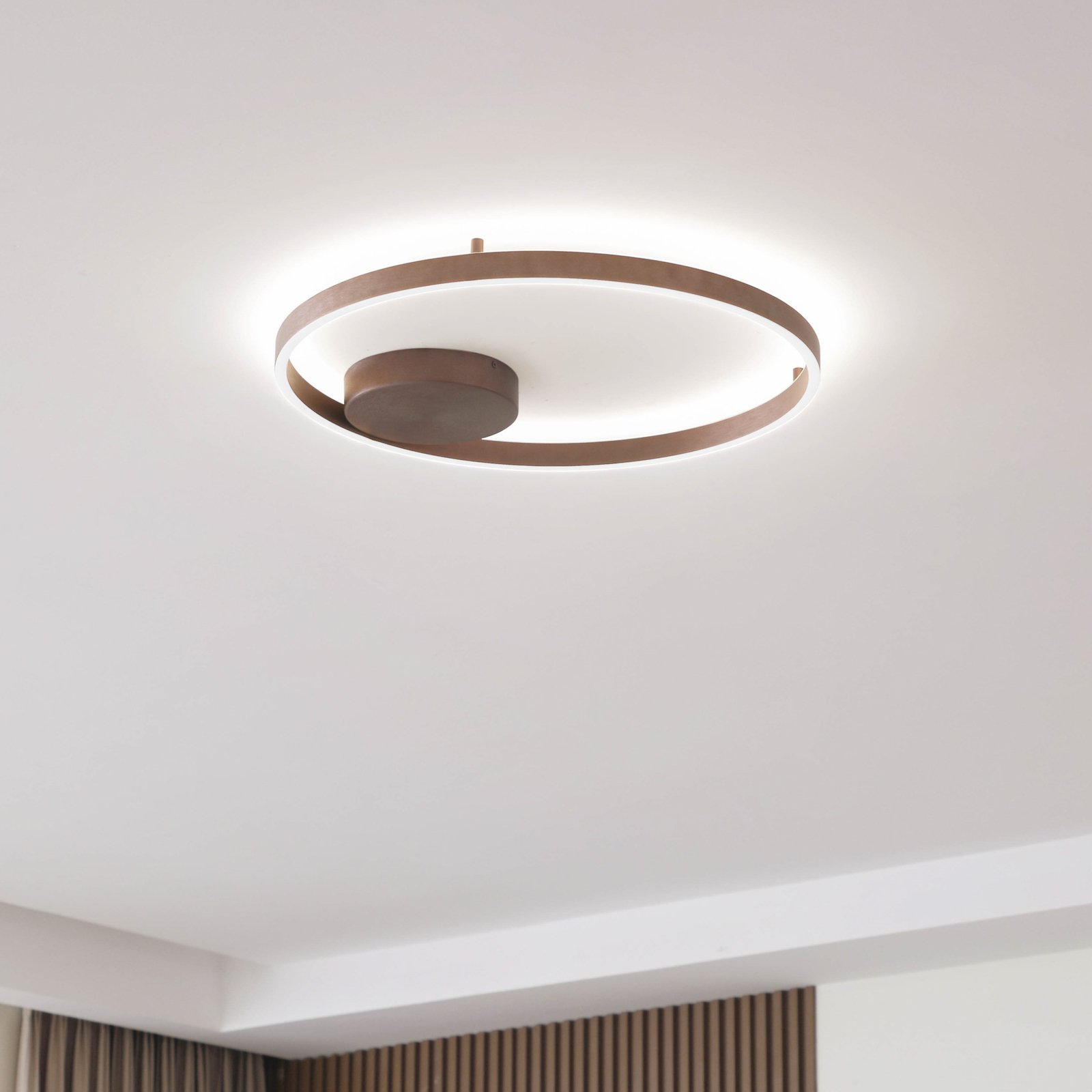 Lucande Smart LED stropna svetilka Moise, kava, CCT, Tuya