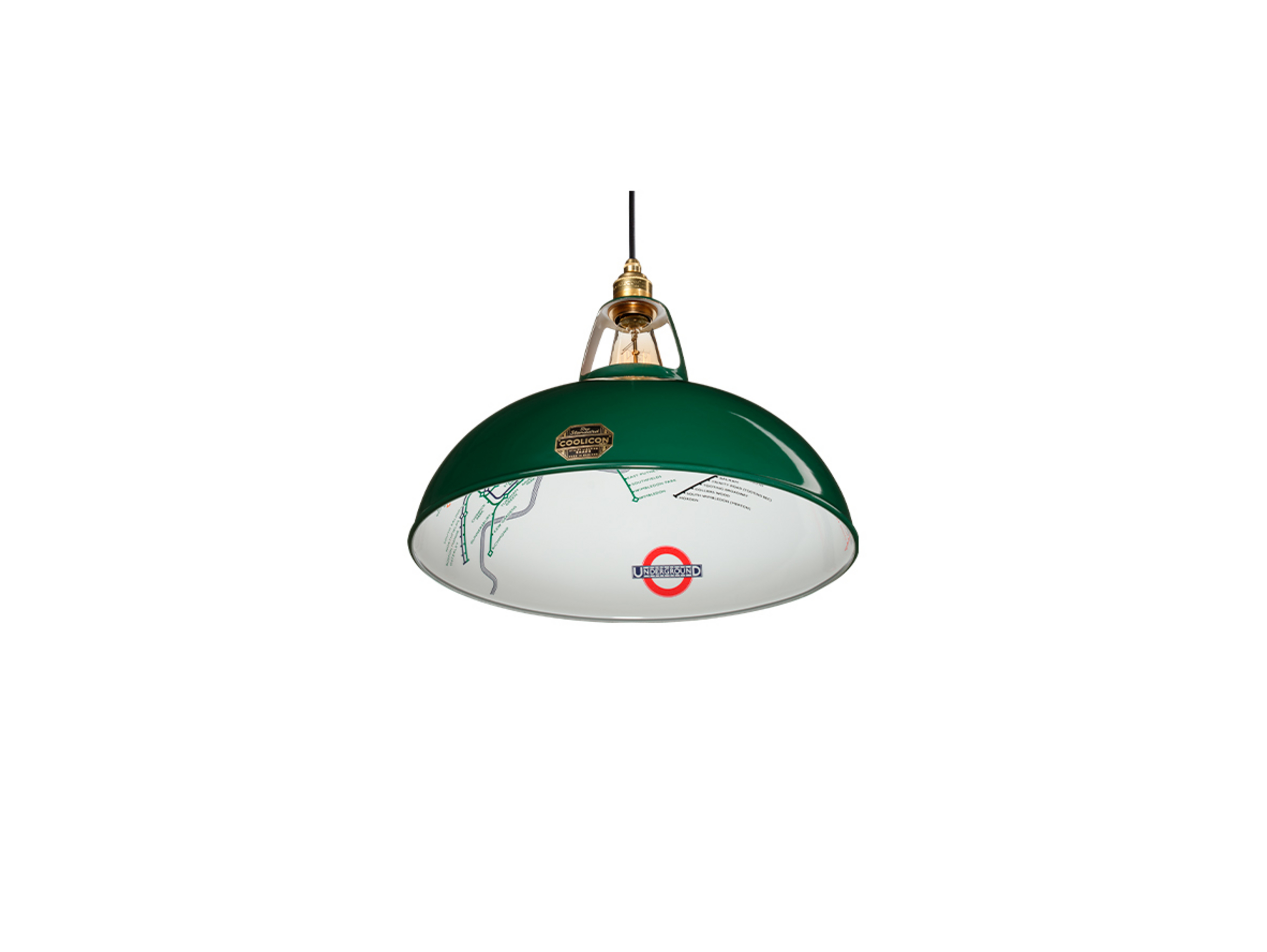 Velika viseća lampa iz 1933., Ø 40 cm, zelena - Coolicon