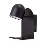 Qasim Wall Lamp w/Shelf Black - Bloomingville