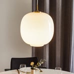 VL45 Radiohus Pendel Ø370 V3 Messing/Glossy White Opal - Louis Poulsen