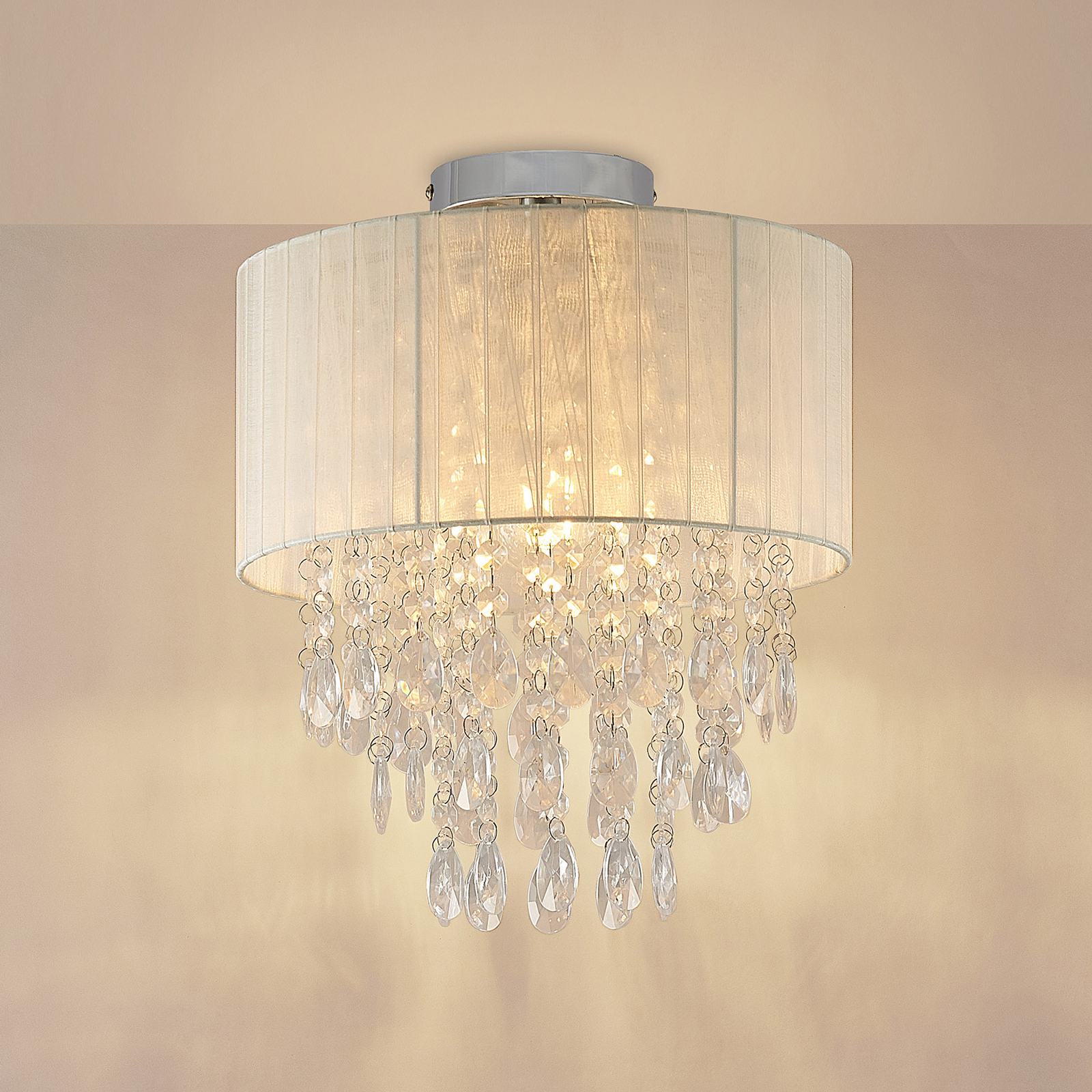 Lindby Ewelina ceiling lamp, glass elements