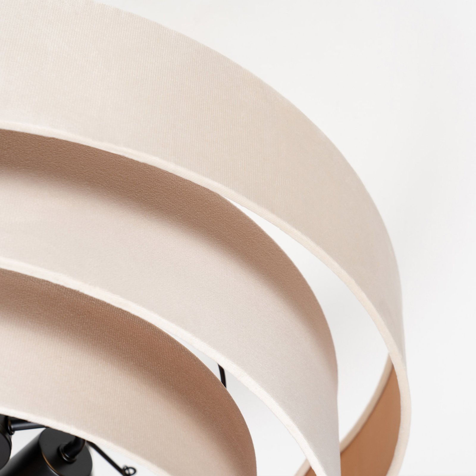 Lindby Deckenlampe Jusari, creme, Textil, Ø 56 cm, E27