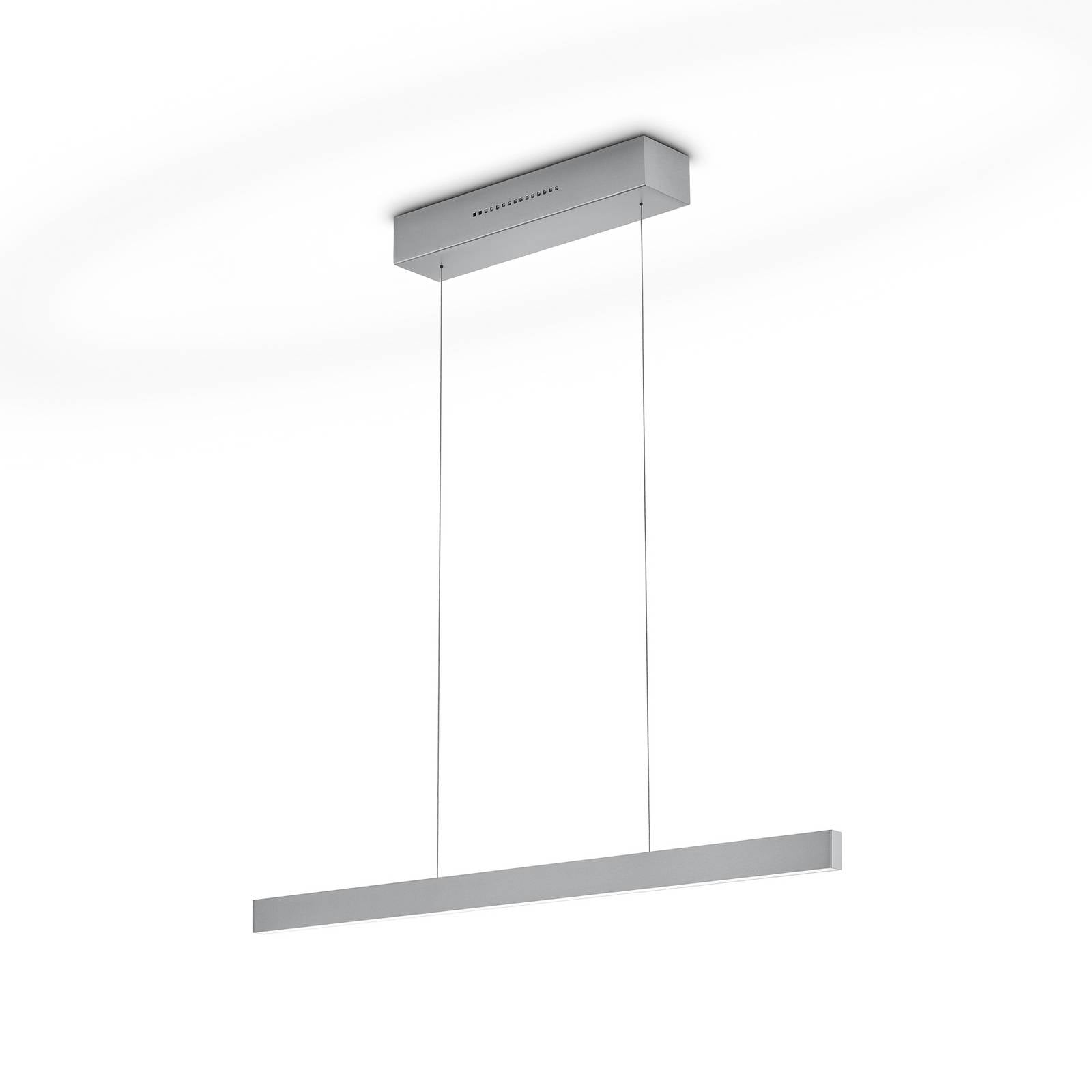 Żyrandol LED LINDA-72, nikiel, długość 72 cm, sterowanie gestami