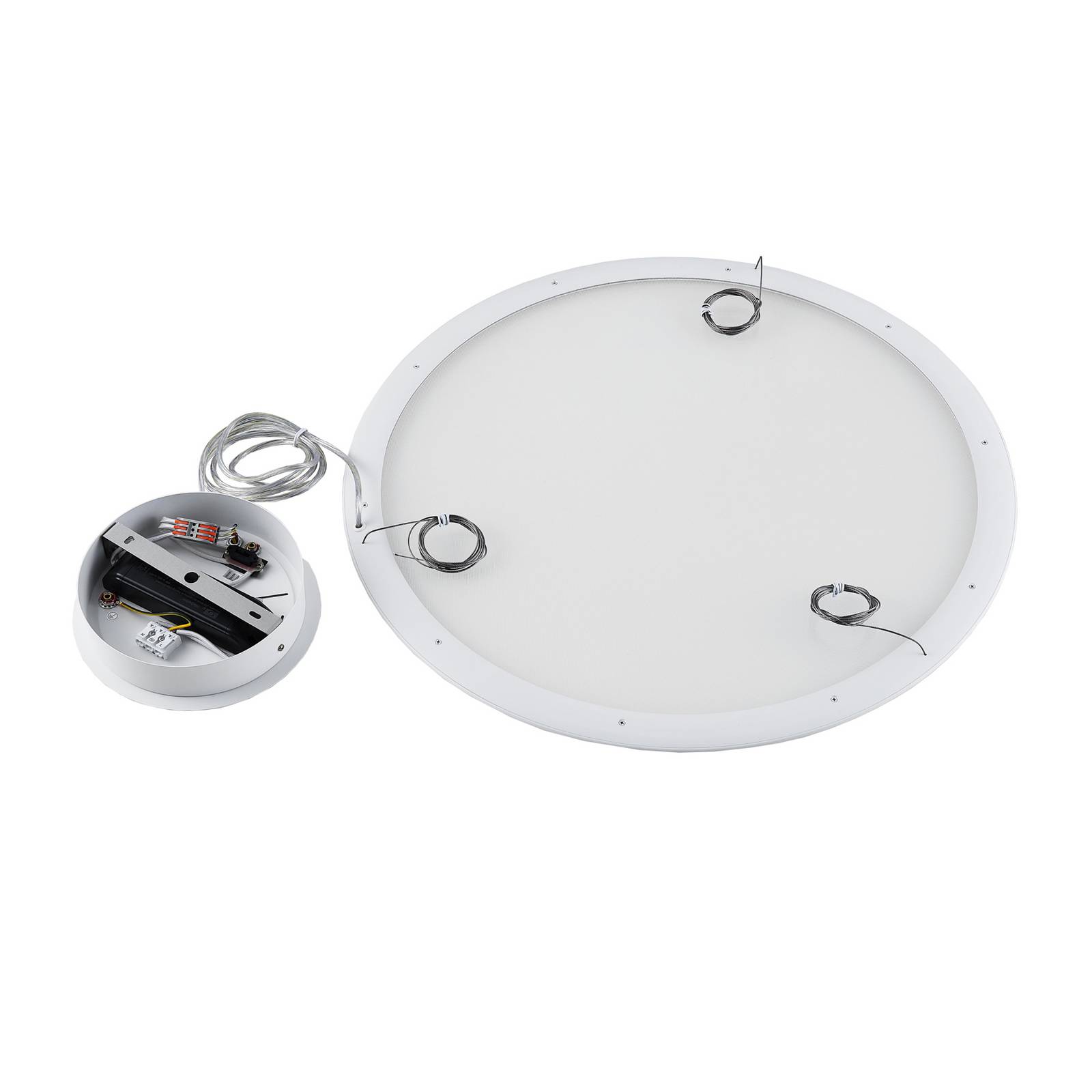 Panel LED żyrandol, biały, Ø 63 cm, metal, CCT, ściemniany, 50 W