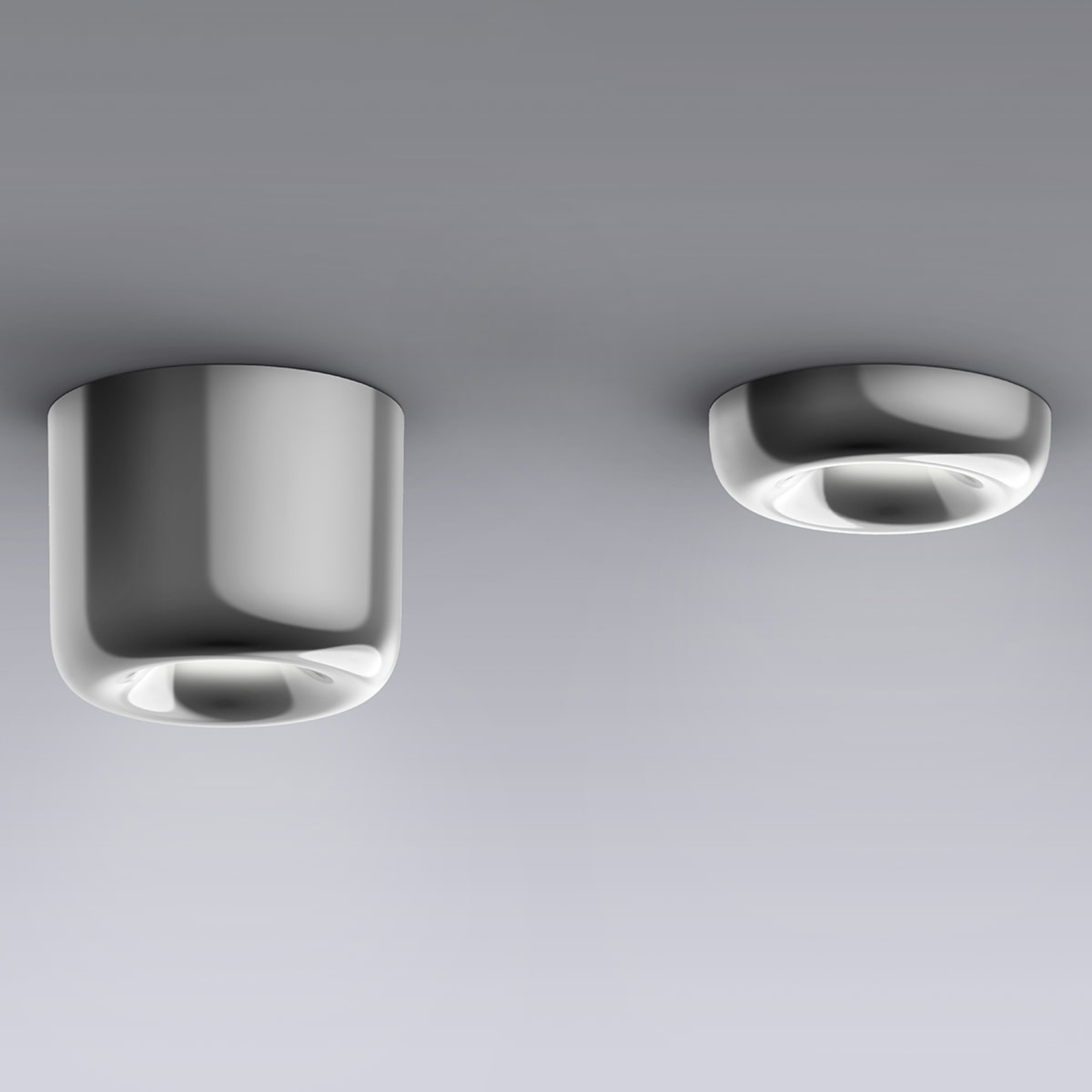 serien.lighting Cavity Ceiling S, alluminio lucido