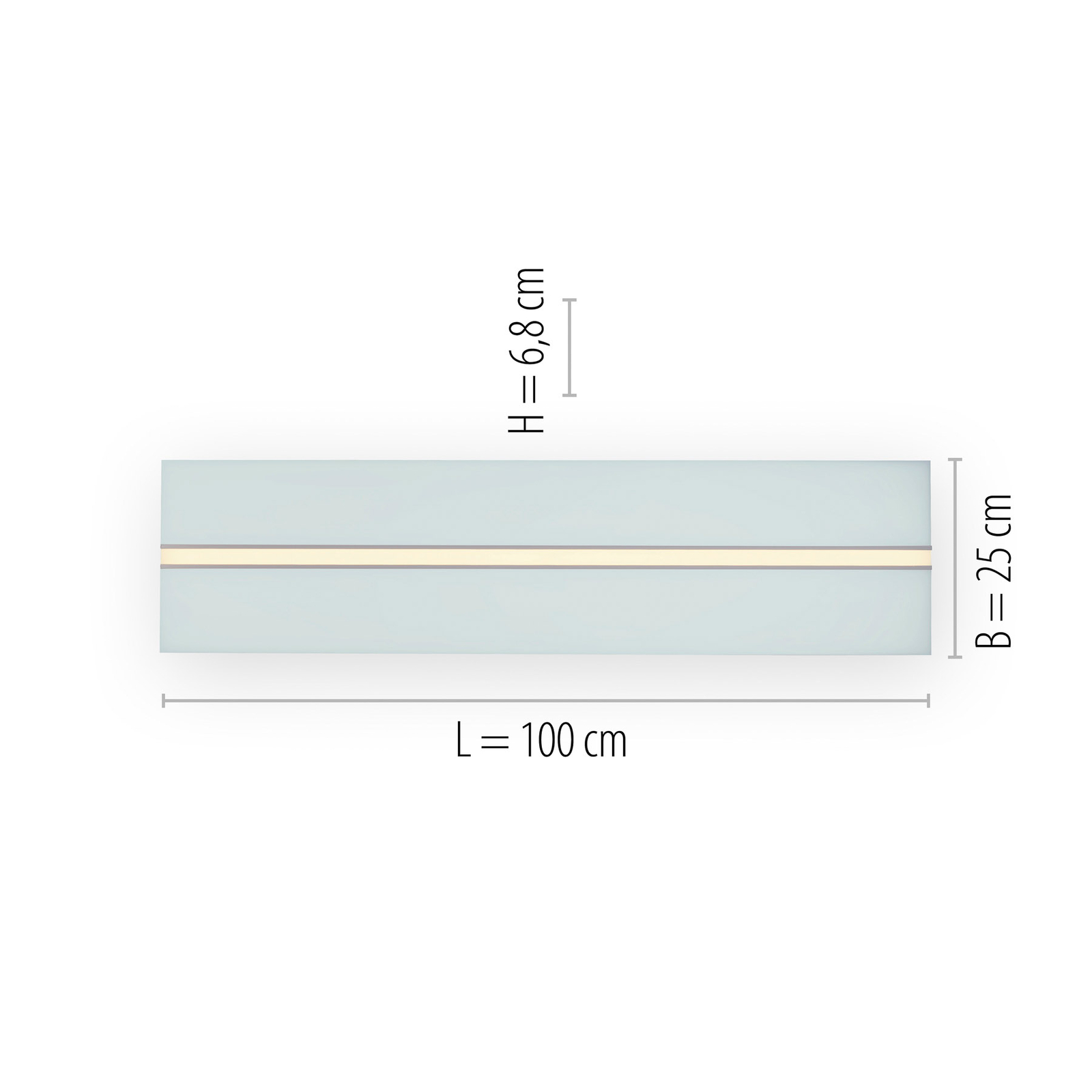 LED-taklampa Kantlist CCT, 100 x 25cm