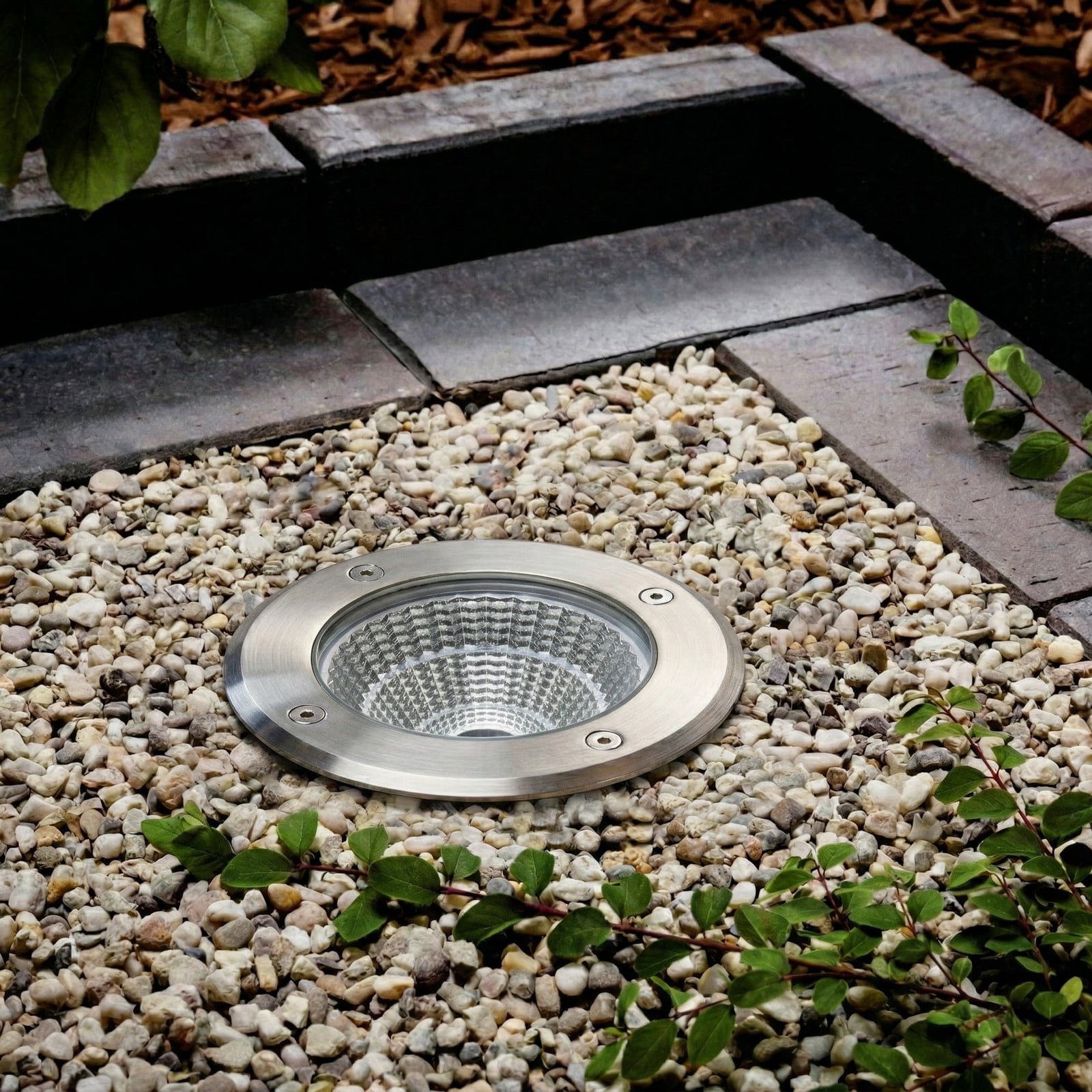 Arcchio LED bodové svietidlo na zapustenie do podlahy Thentos, Ø 12 cm, 60°,