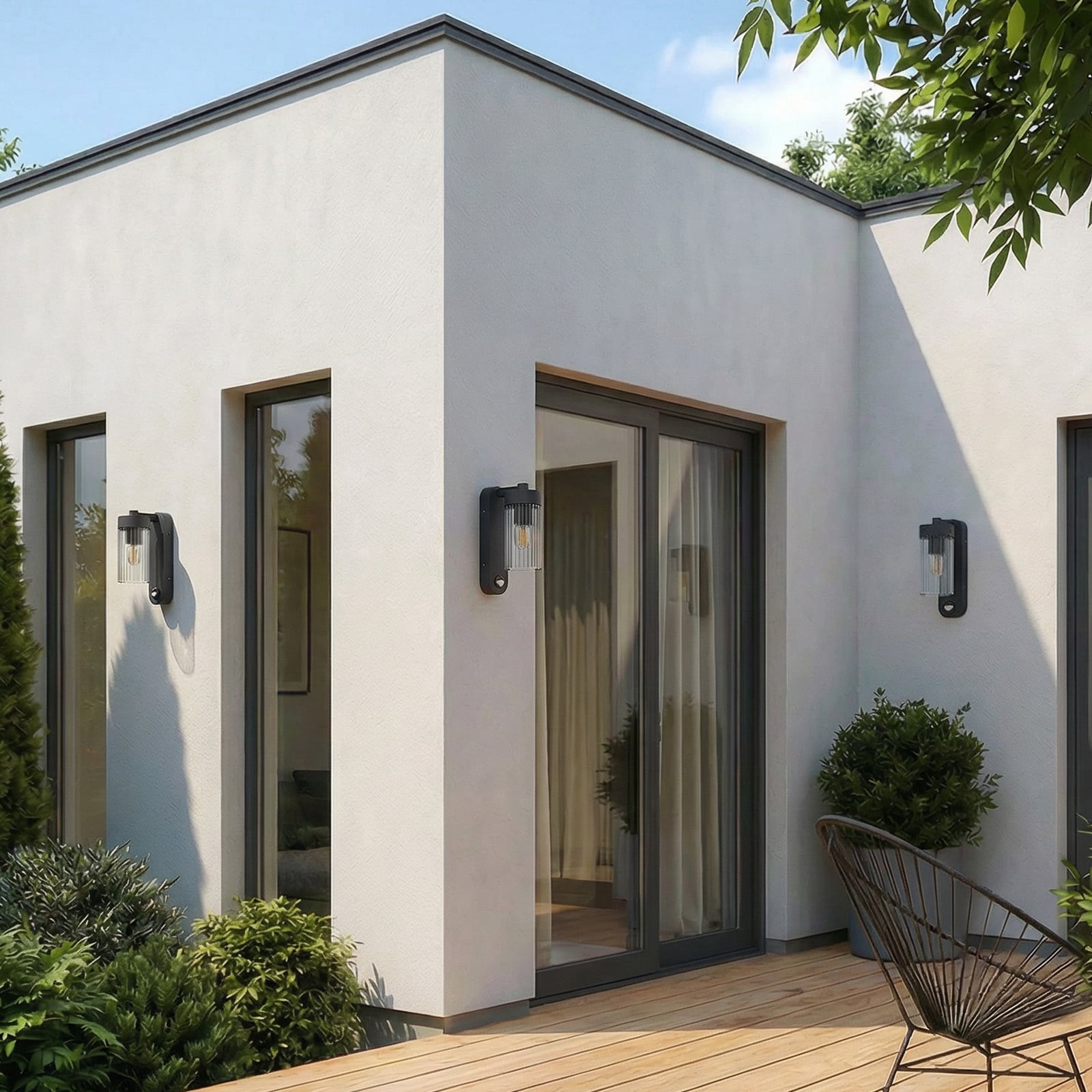 Kaliro vanjska zidna svjetiljka, 24 cm, antracit, senzor, IP54 - Lindby Kaliro vanjska zidna svjetiljka, 24 cm, antracit, senzor, IP54 - Lindby