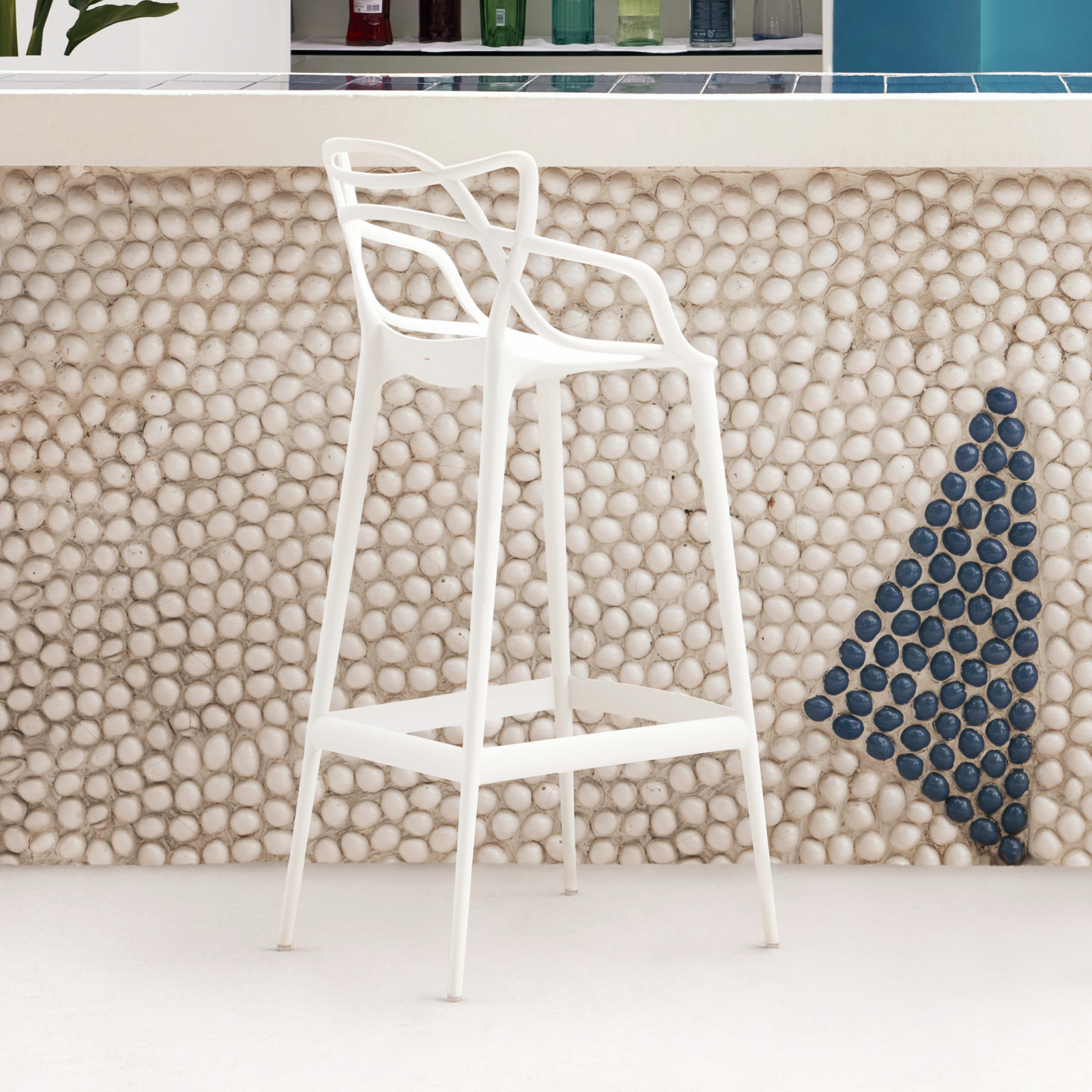 Masters barstol, hvit, høyde 99 cm - Kartell