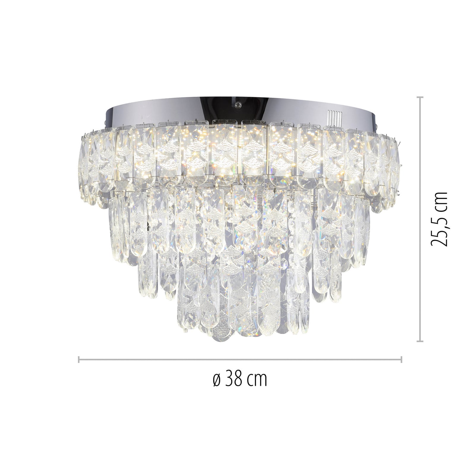 LED-loftlampe Kulunka, krom/klar, jern/glas, 4.000 K LED-loftlampe Kulunka, krom/klar, jern/glas, 4.000 K