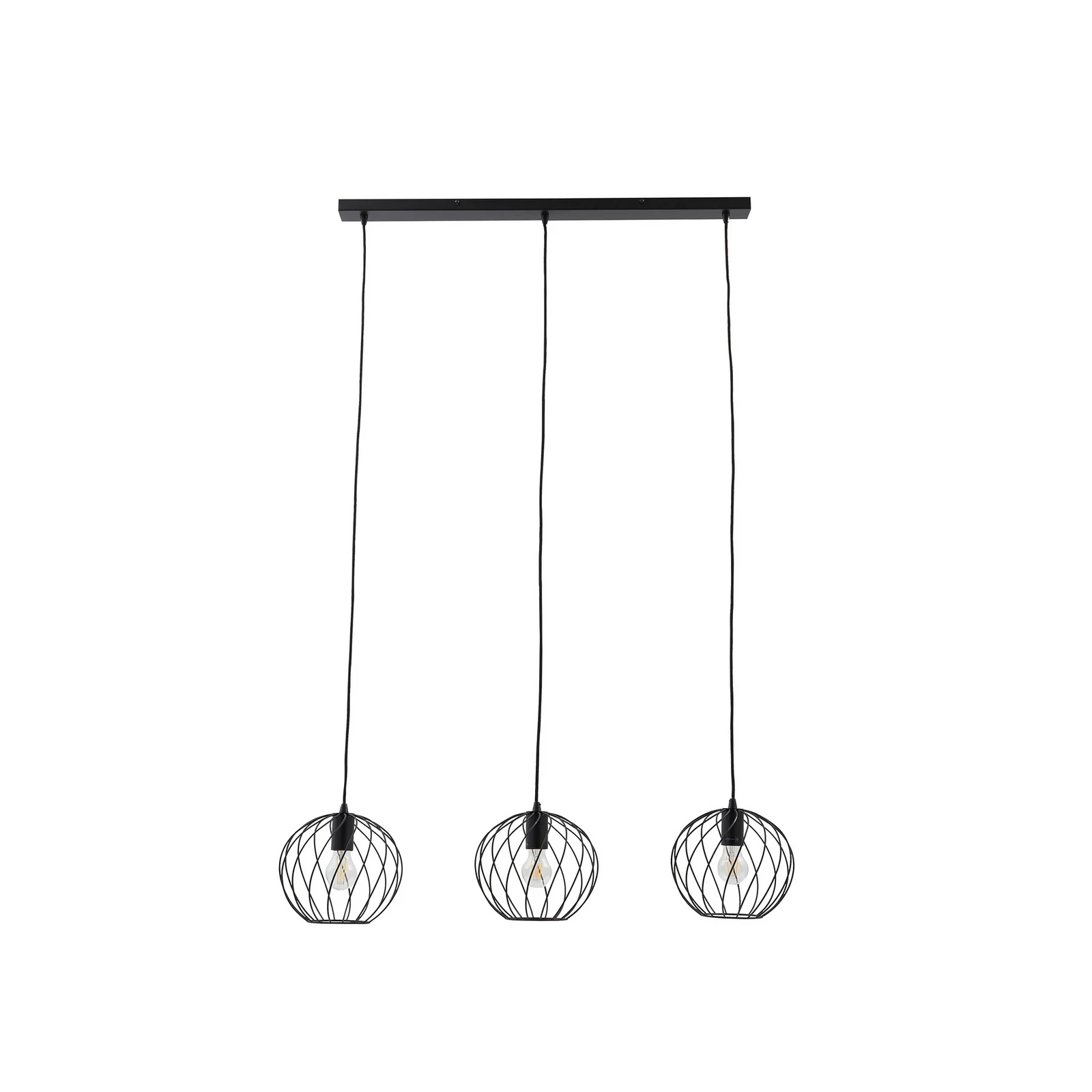 Suspension Lindby Danika, longueur 105 cm, noir, métal