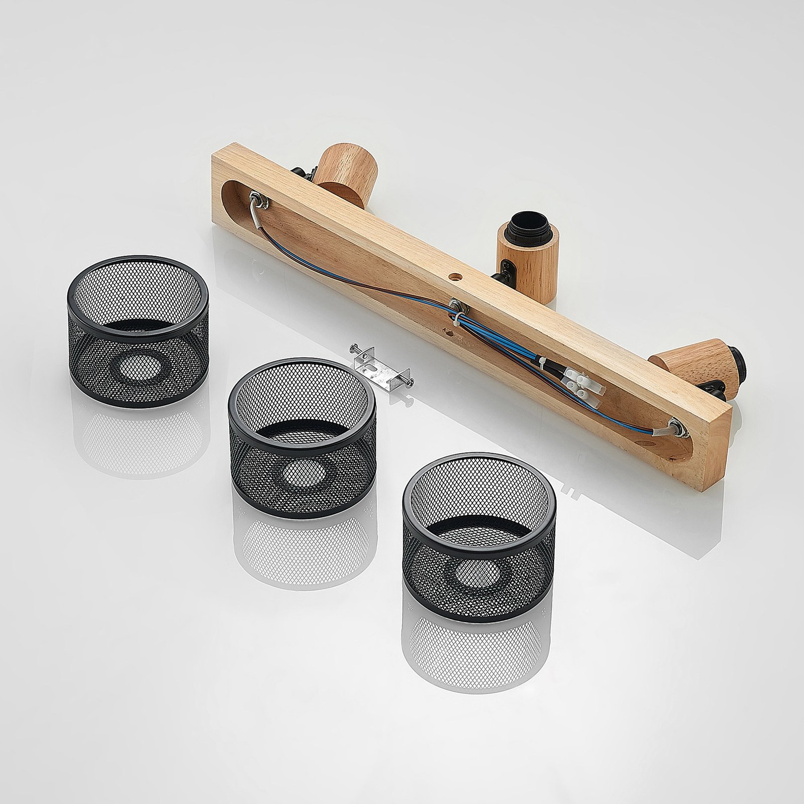 Evinora 3 Deckenleuchte Black/Wood - Lindby