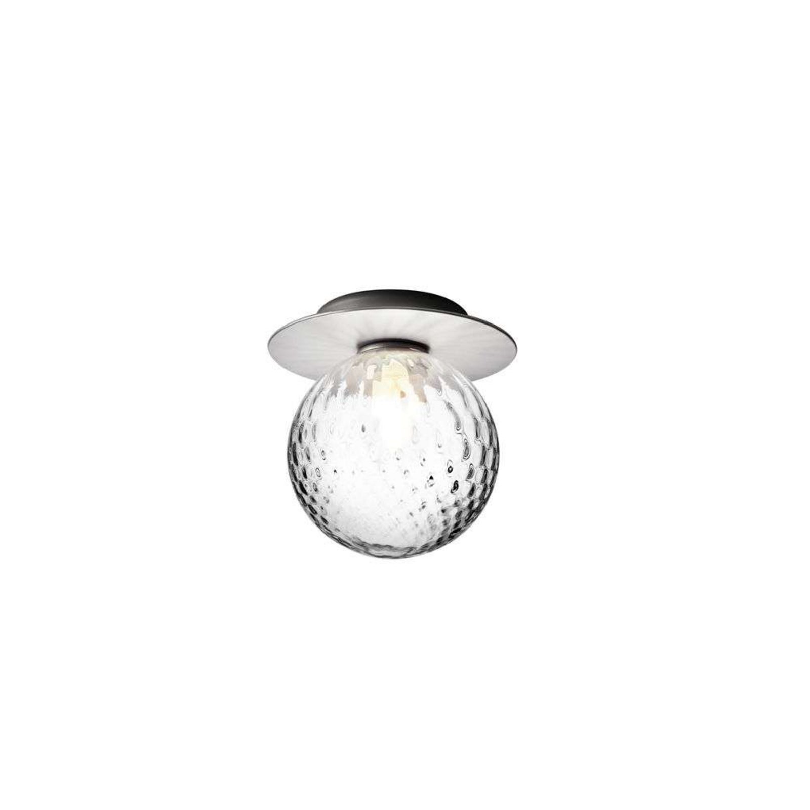 Nuura Candeeiro de parede Liila 1, IP44, Ø 16 cm, prateado/transparente