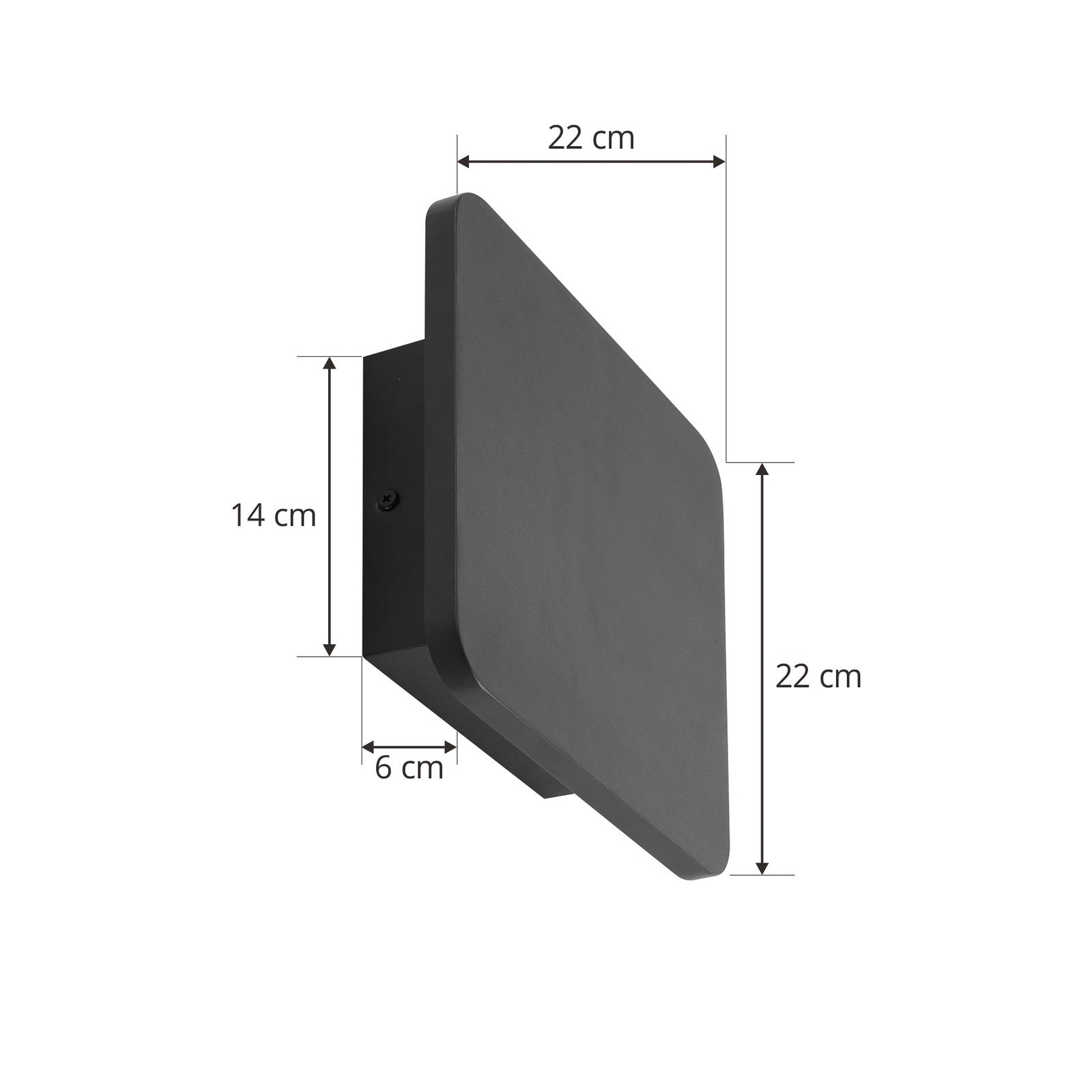 Lucande kinkiet LED Elrik, czarny, wysokość 22 cm, metalowy