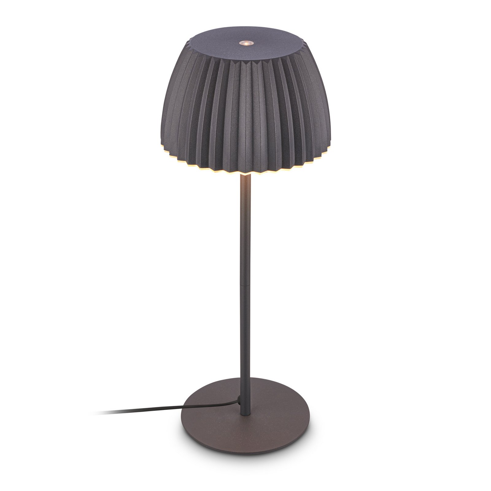 Loca LED table lamp, anthracite, height 36 cm, metal/plastic