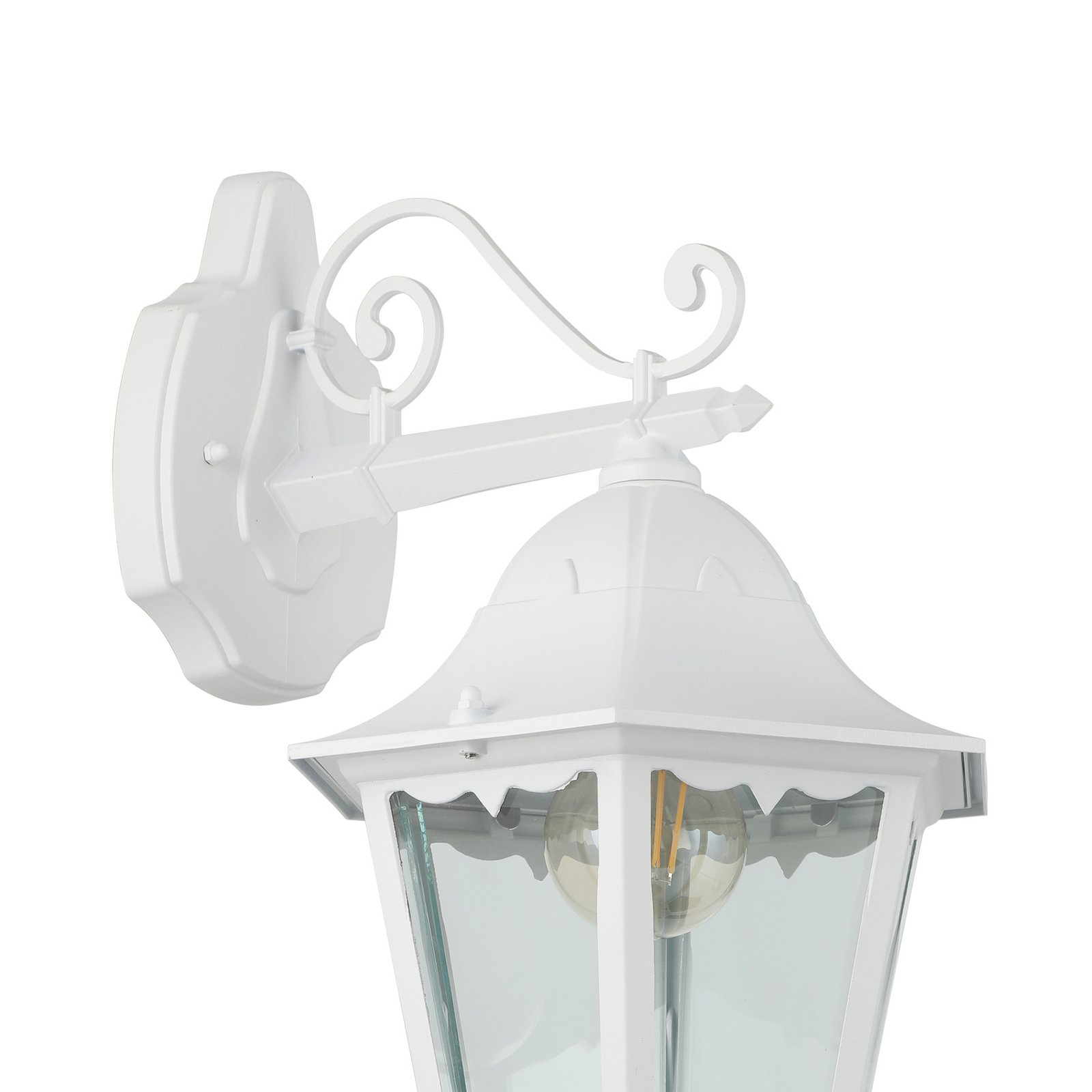 Außenwandlampe Navedo, weiß, Höhe 47 cm, Metall, abwärts