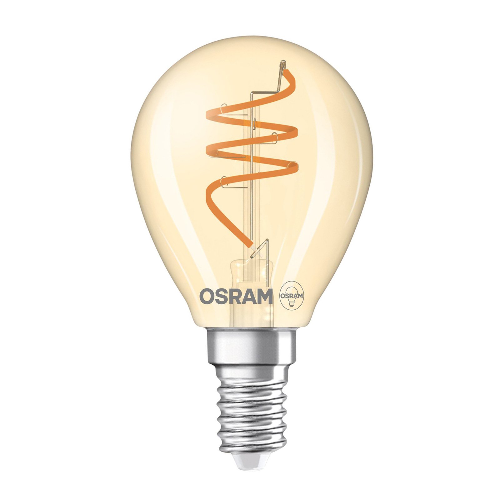 OSRAM LED Vintage P40 E14 4,9W 922 Spiralna žarnica zlata dim