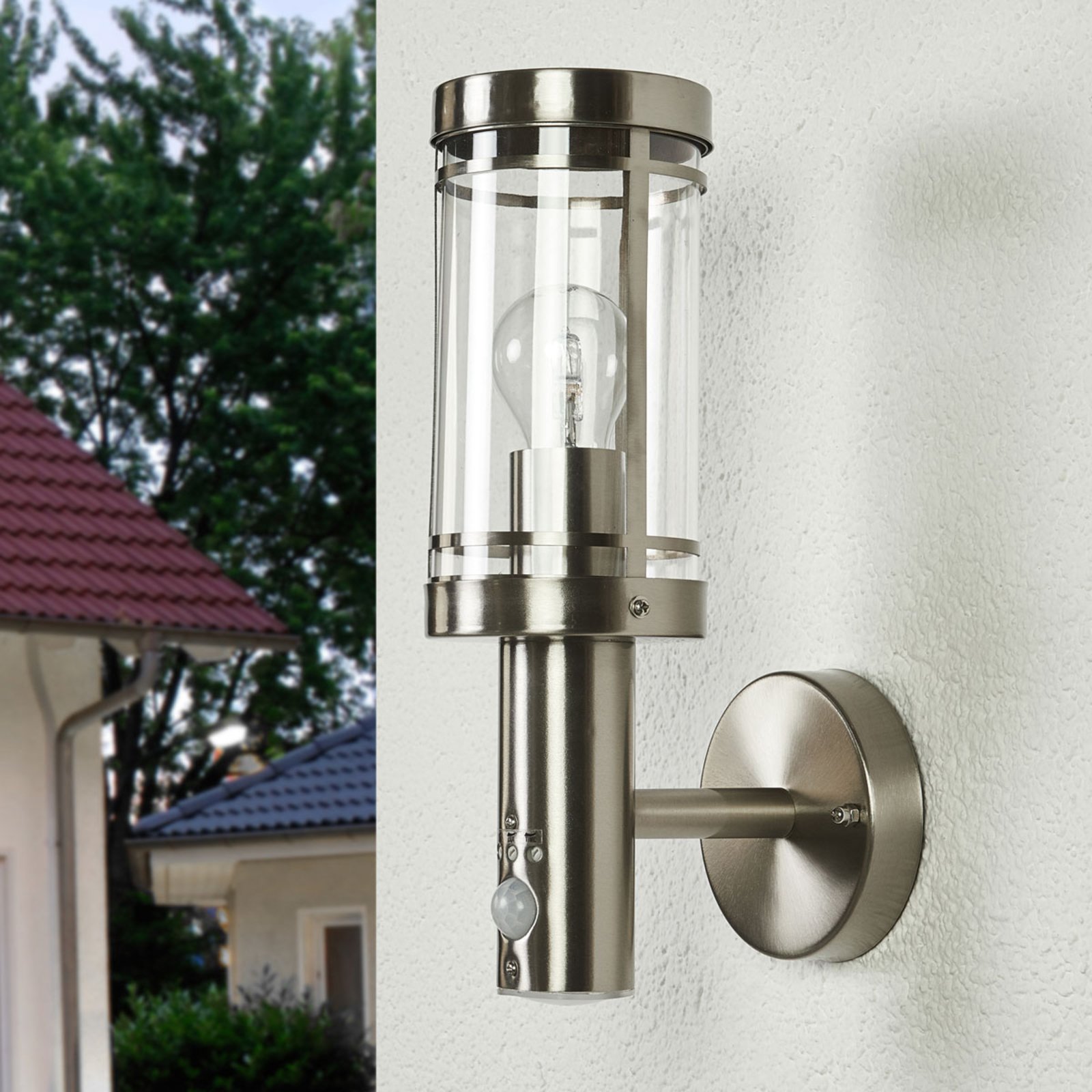 Djori Aplique de Pared Exterior w/Sensor Steel - Lindby