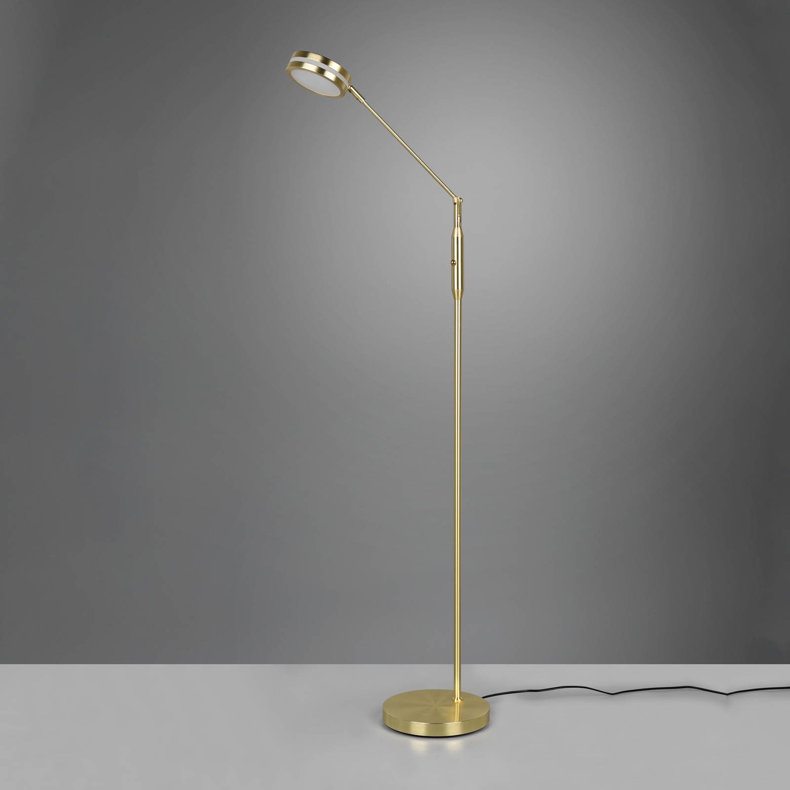 Levně LED stojací lampa Franklin, stmívač, matná mosaz