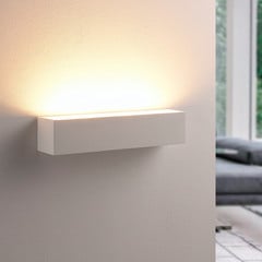 Aplique de pared Lindby Santino, 35 cm, escayola, G9, pintable