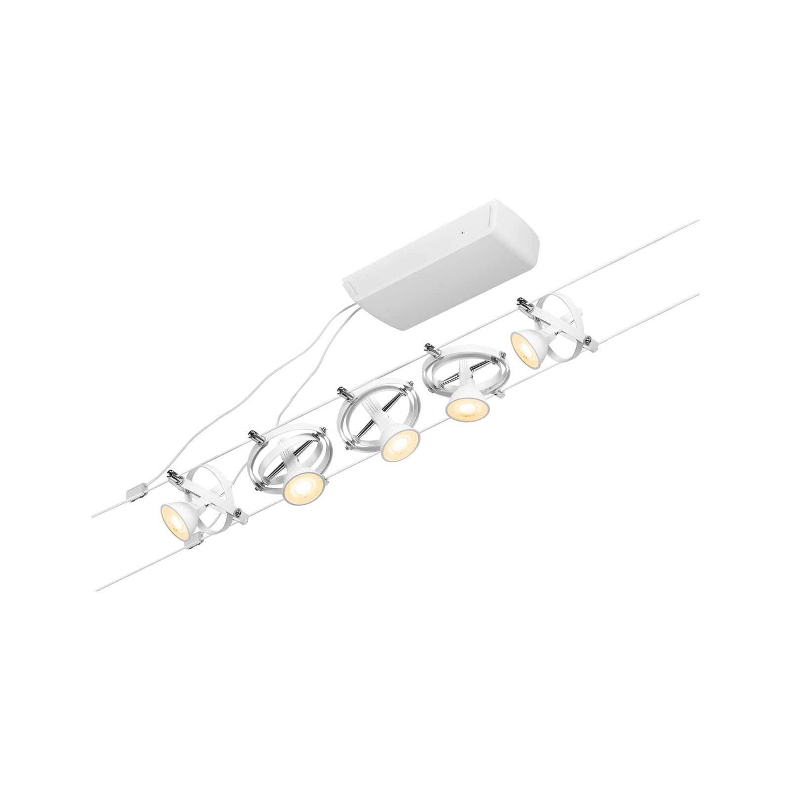 Paulmann Wire Cardan système câble 5 lampes, blanc