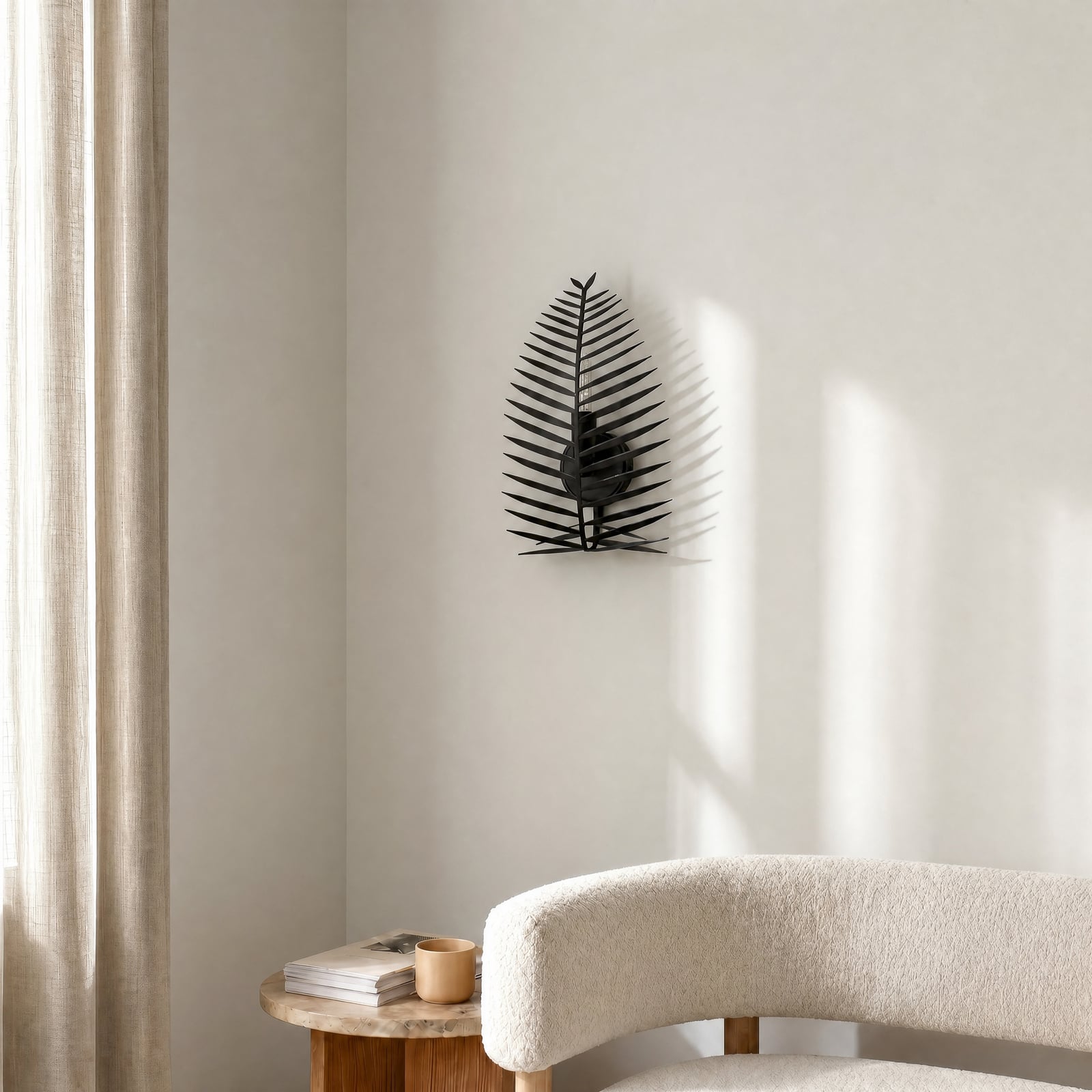 Φωτιστικό τοίχου LEAF, μαύρο, ύψος 30 εκ., μέταλλο, E14