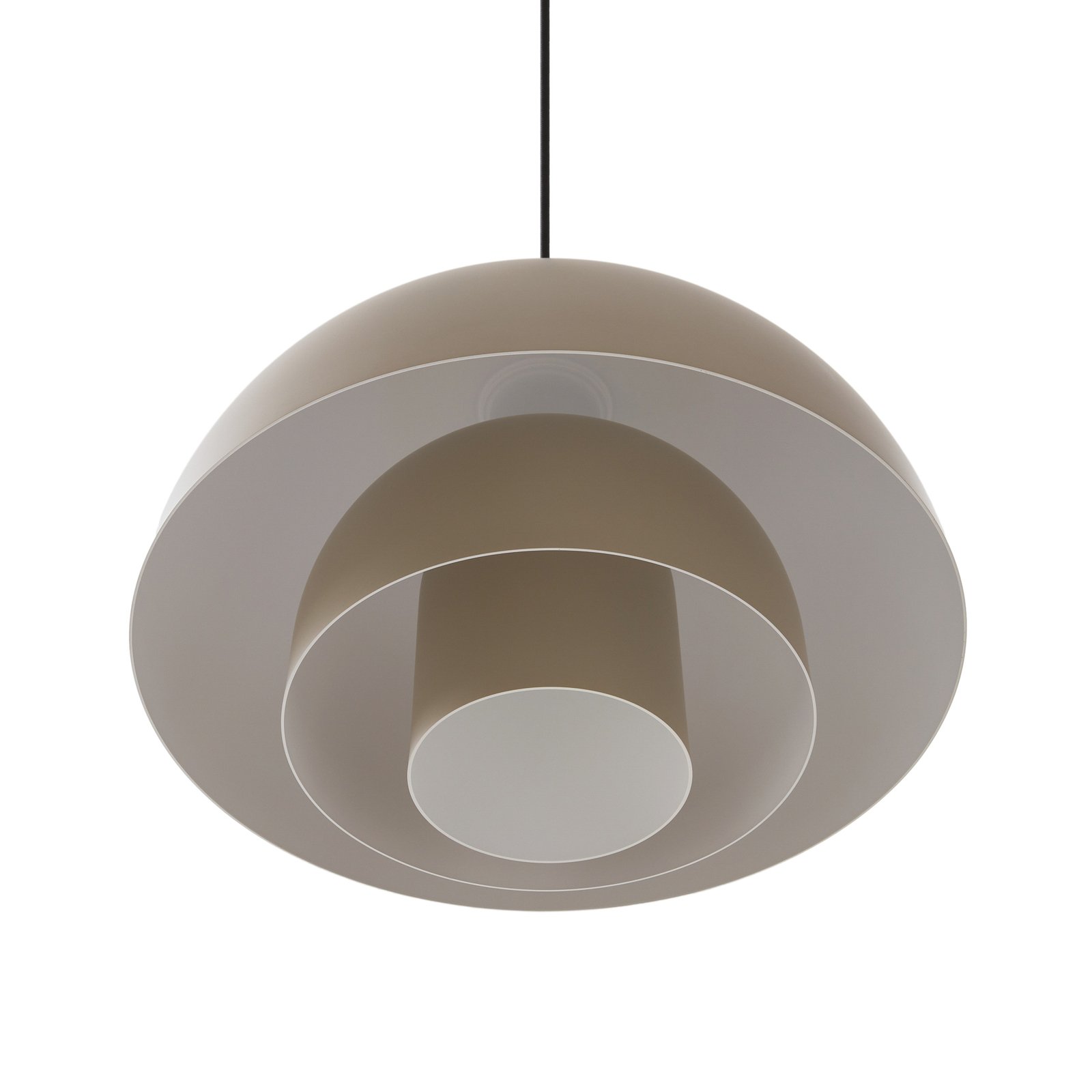 Lucande Nymara LED-pendel, beige, aluminium, Ø 40 cm