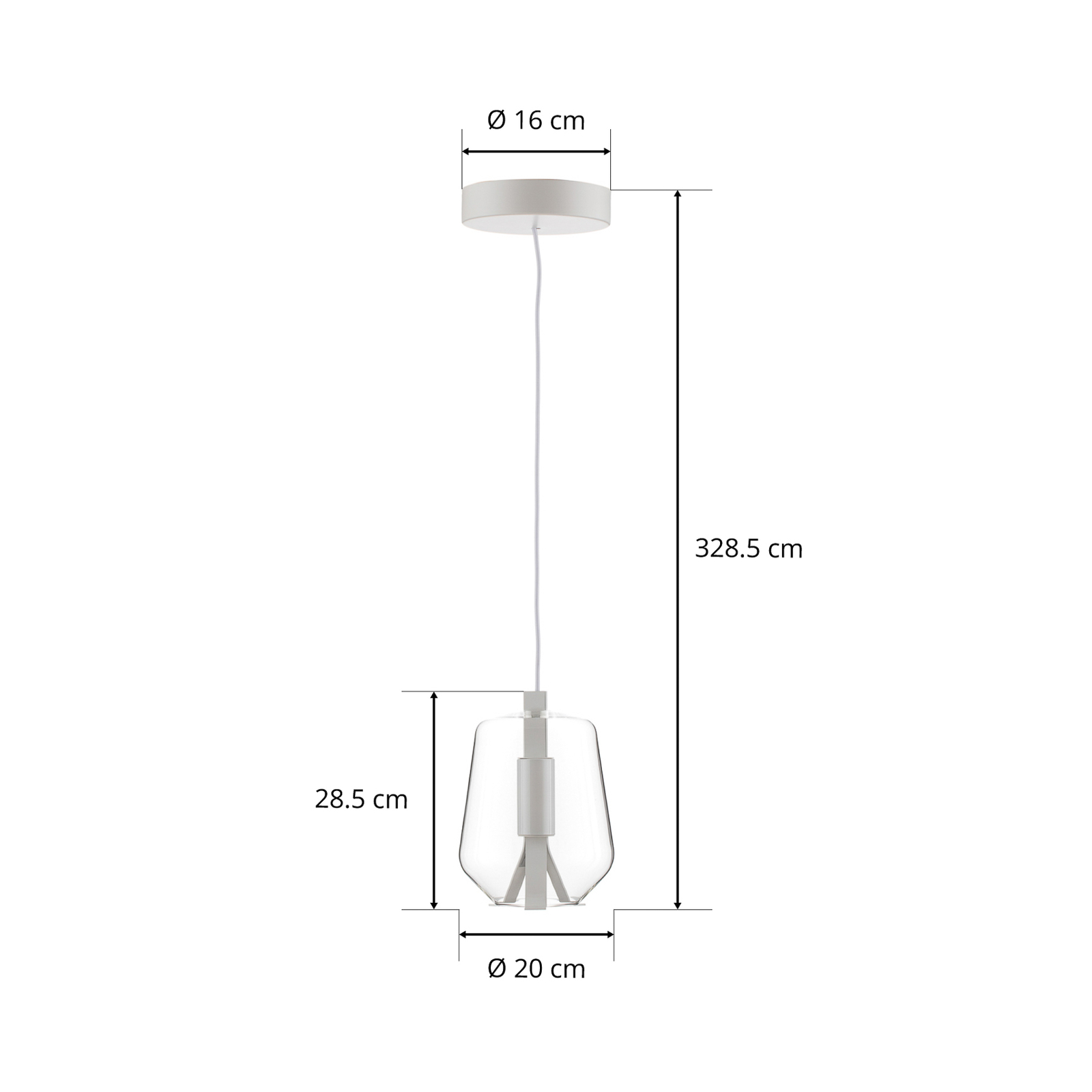 Prandina Luisa S1 dimm suspension blanche/transp.