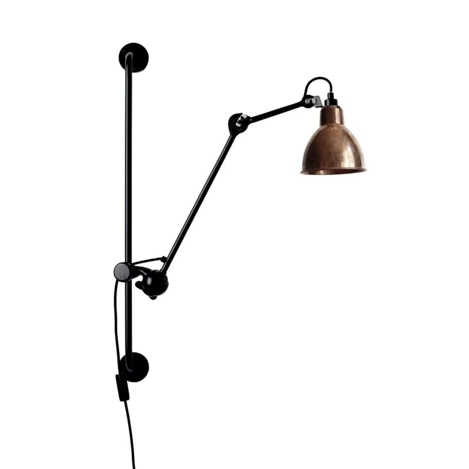 Lampe Gras 210 væglampe, rund, sort/kobber – DCW 201 Round - Stue - Industriel - Metal - Med én lyskilde