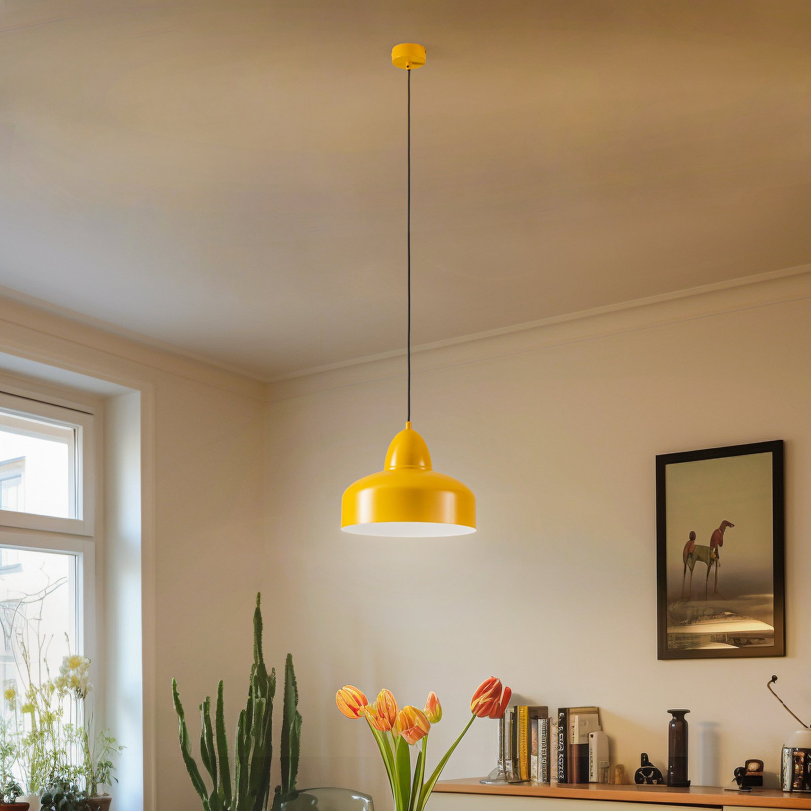 Mille pendant light, 1-bulb, mustard yellow