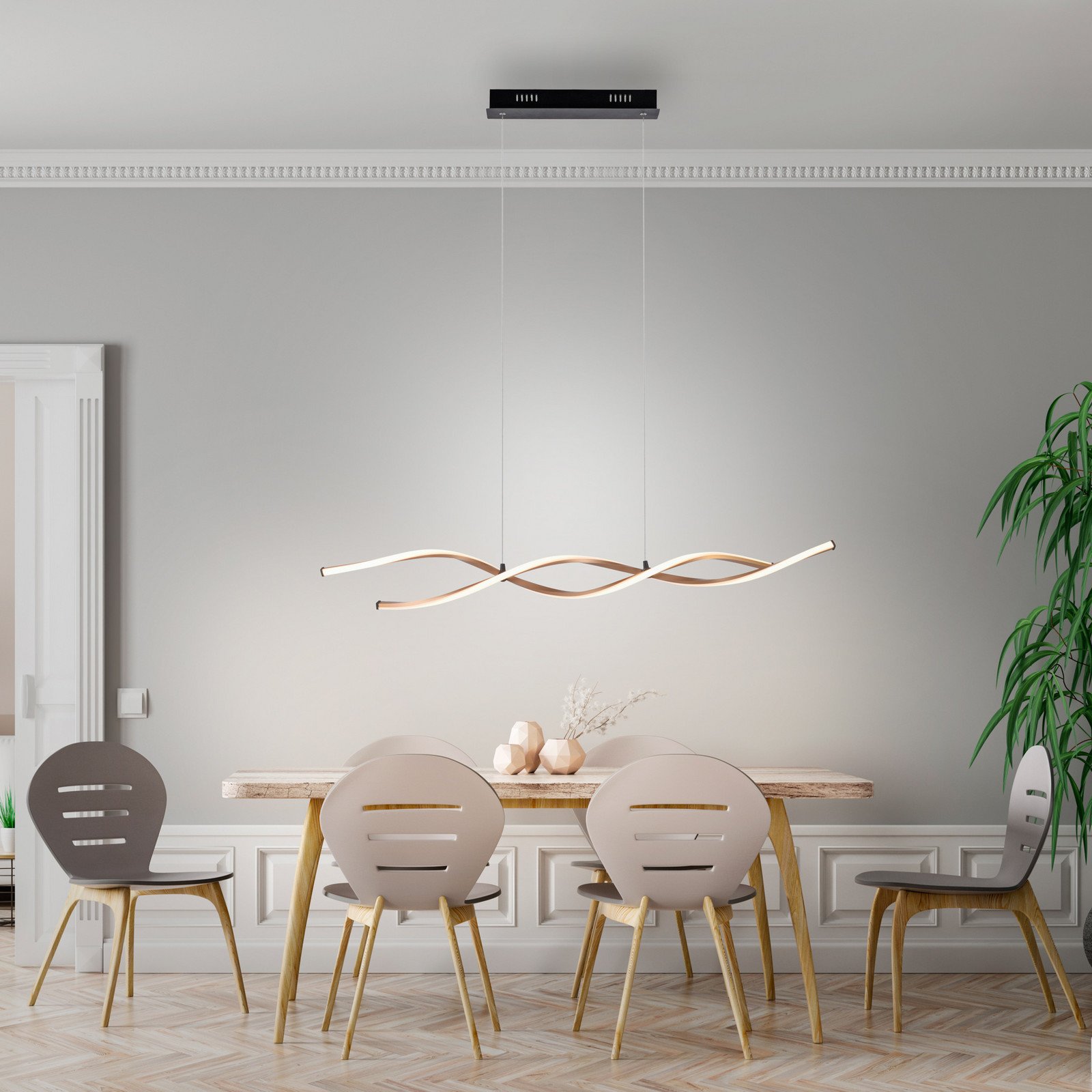 Paul Neuhaus Polina lampă suspendată LED auriu metal dimabil - Camera de zi / sufragerie - modern - auriu negru alb - Aluminiu