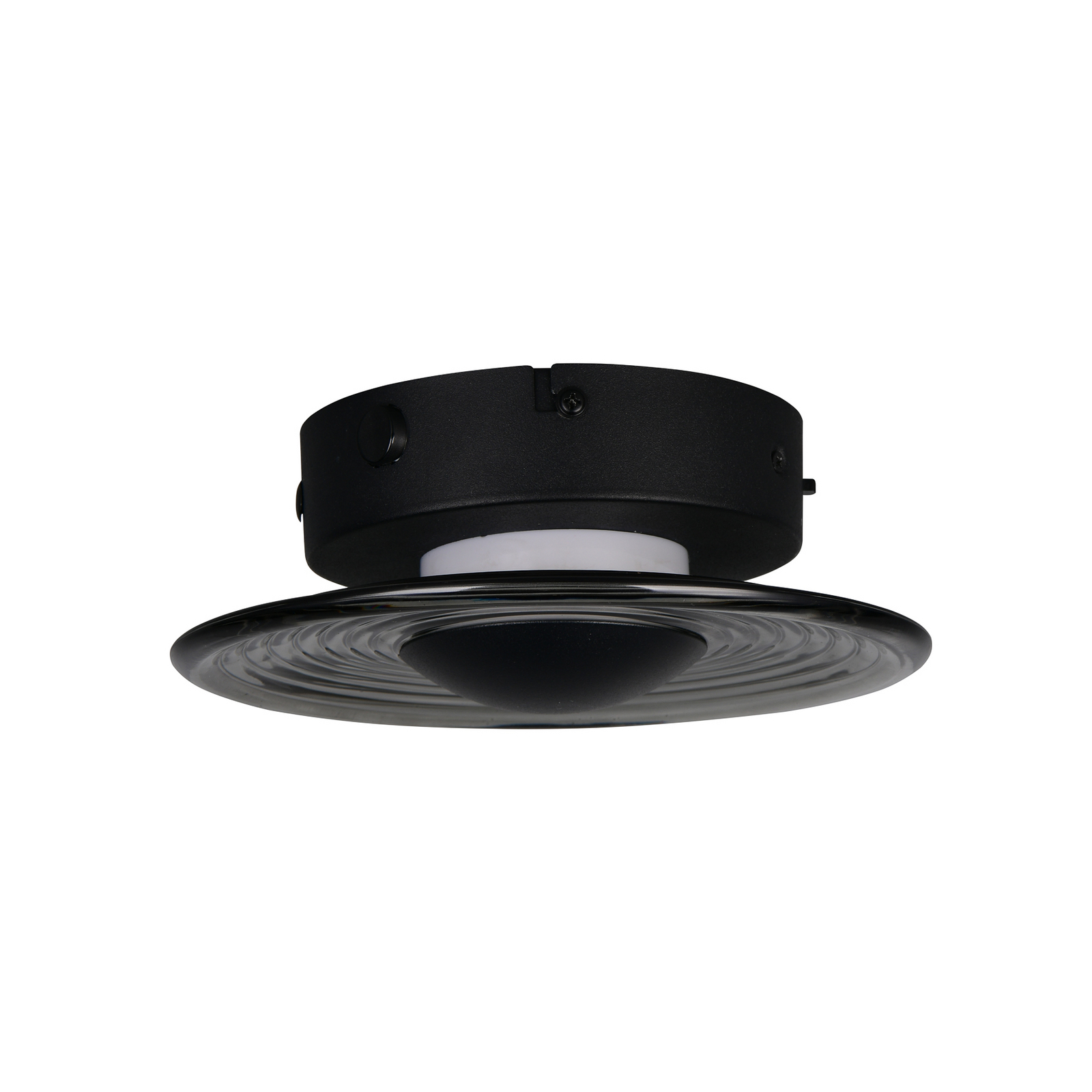 LED sienas lampa „Sirena“, melna/dūmakaini pelēka, Ø 20 cm, stikls, CCT LED sienas lampa „Sirena“, melna/dūmakaini pelēka, Ø 20 cm, stikls, CCT